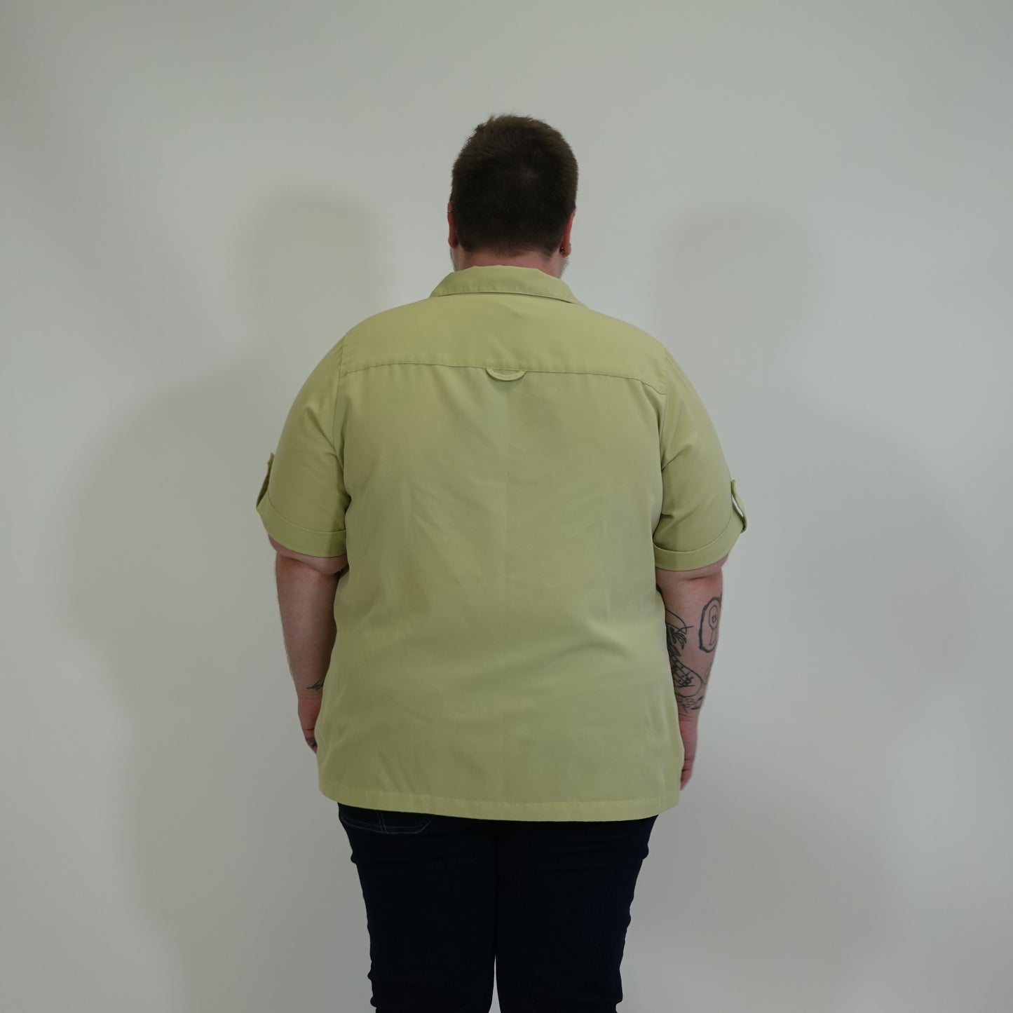Vintage Pale Green Short Sleeve Button Up