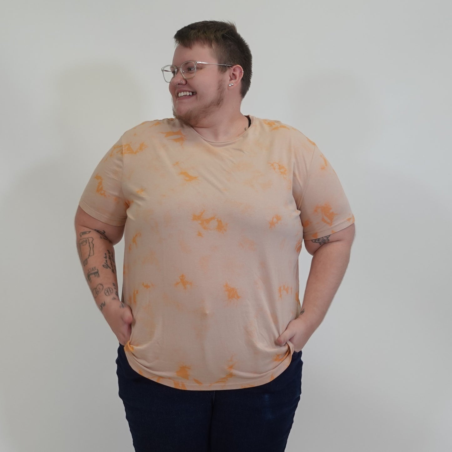 Peach and Orange Tie Dye T Shirt NWT