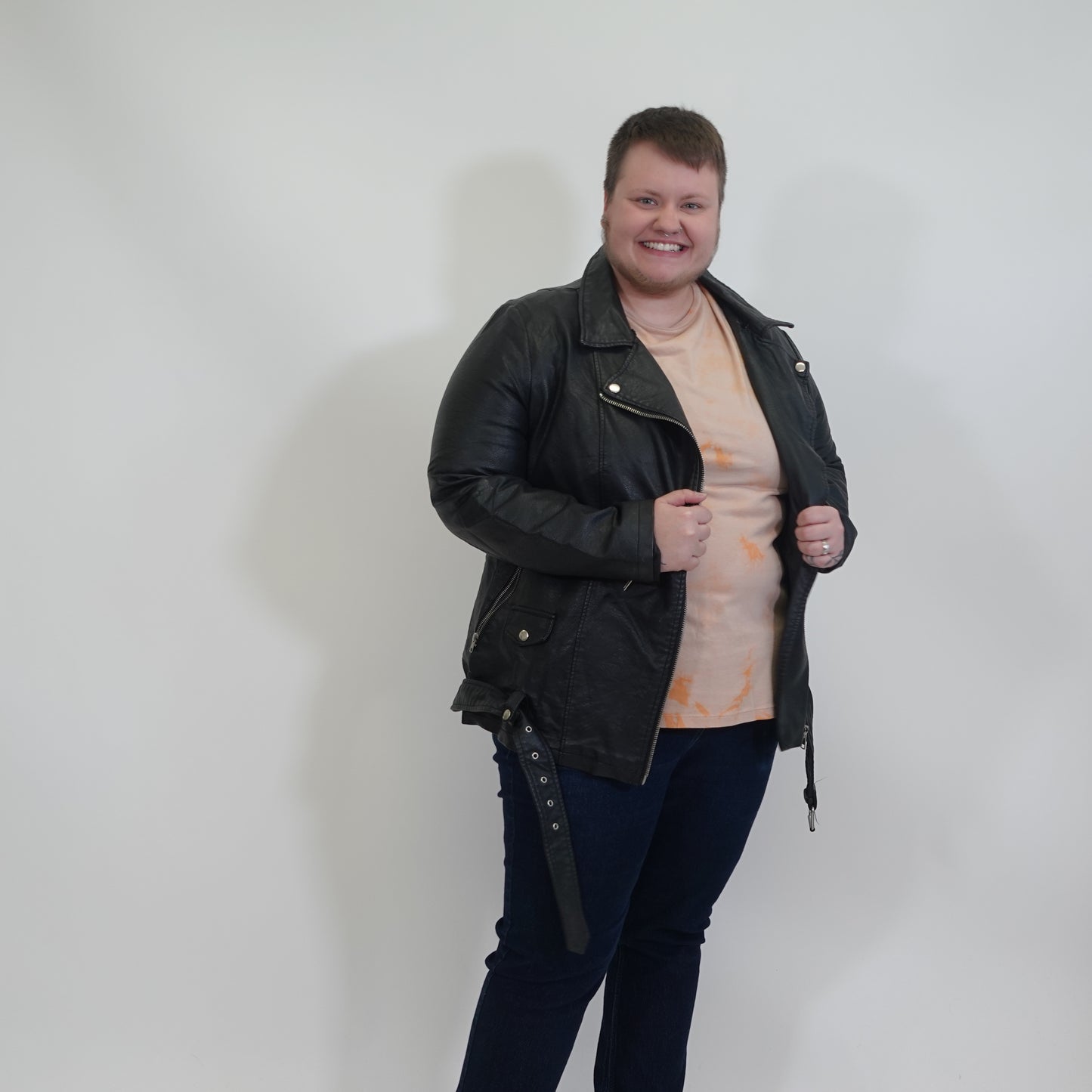 Faux Leather Black Leather Moto Jacket