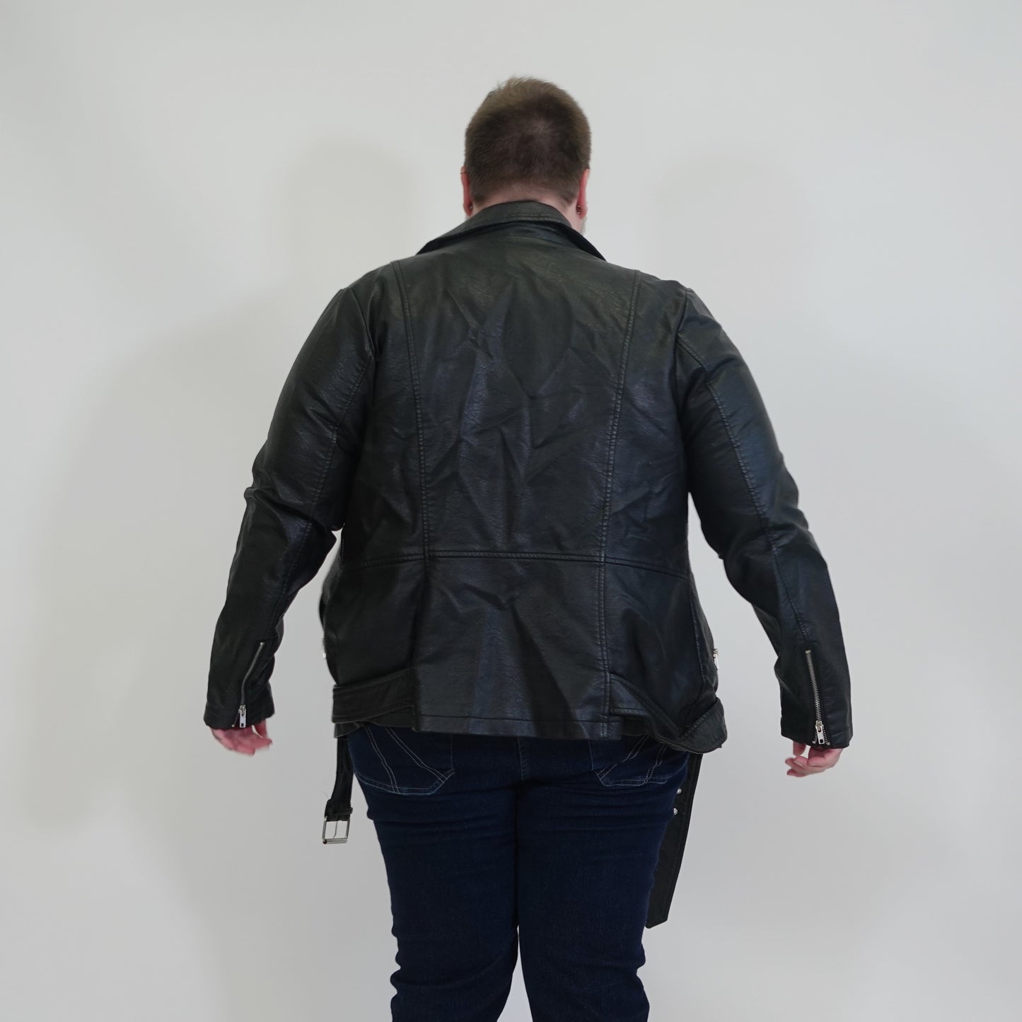 Faux Leather Black Leather Moto Jacket