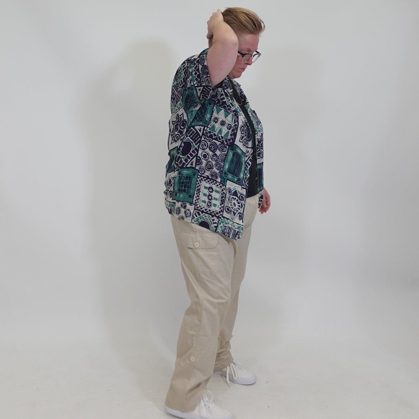 Tan Cargo Pants with Drawstring Waist