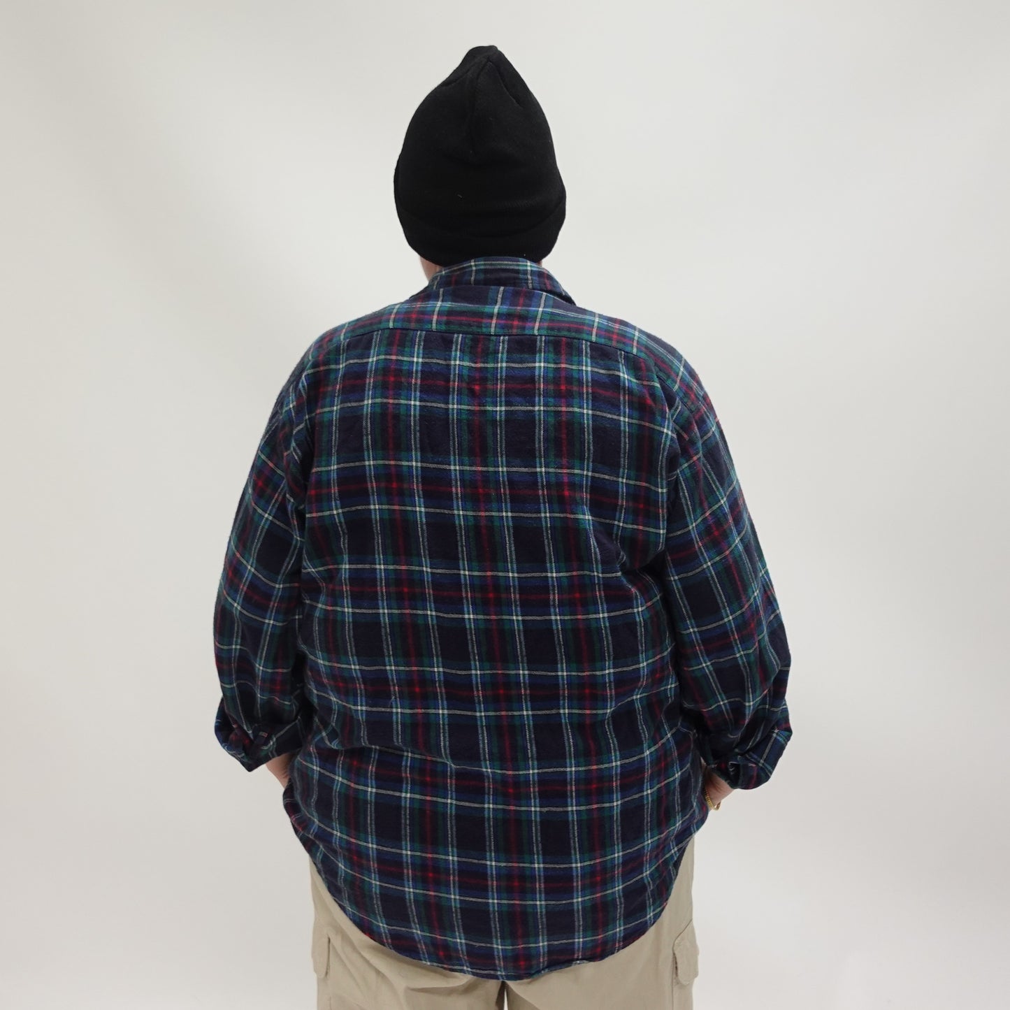 Navy Plaid Flannel Button Up