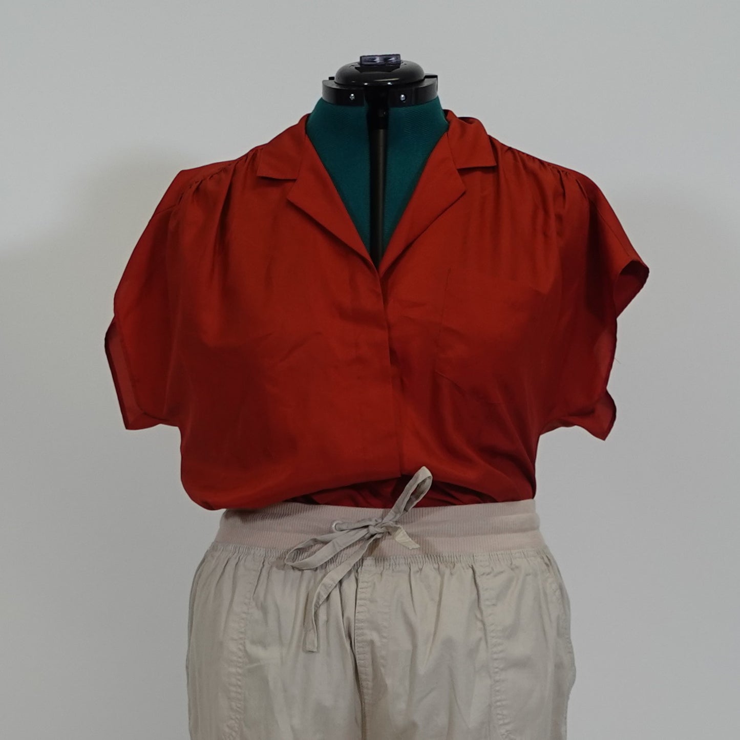 Rust Color Drop Shoulder Button Down
