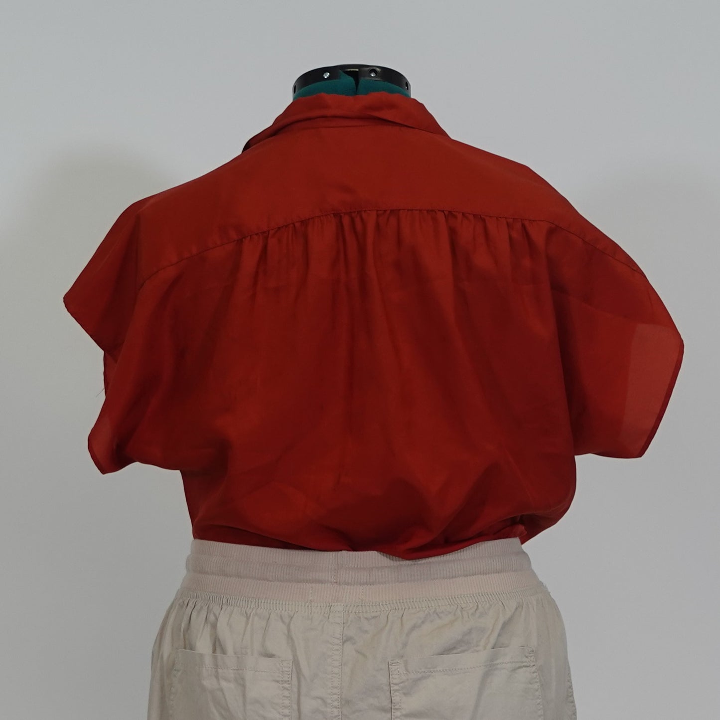 Rust Color Drop Shoulder Button Down