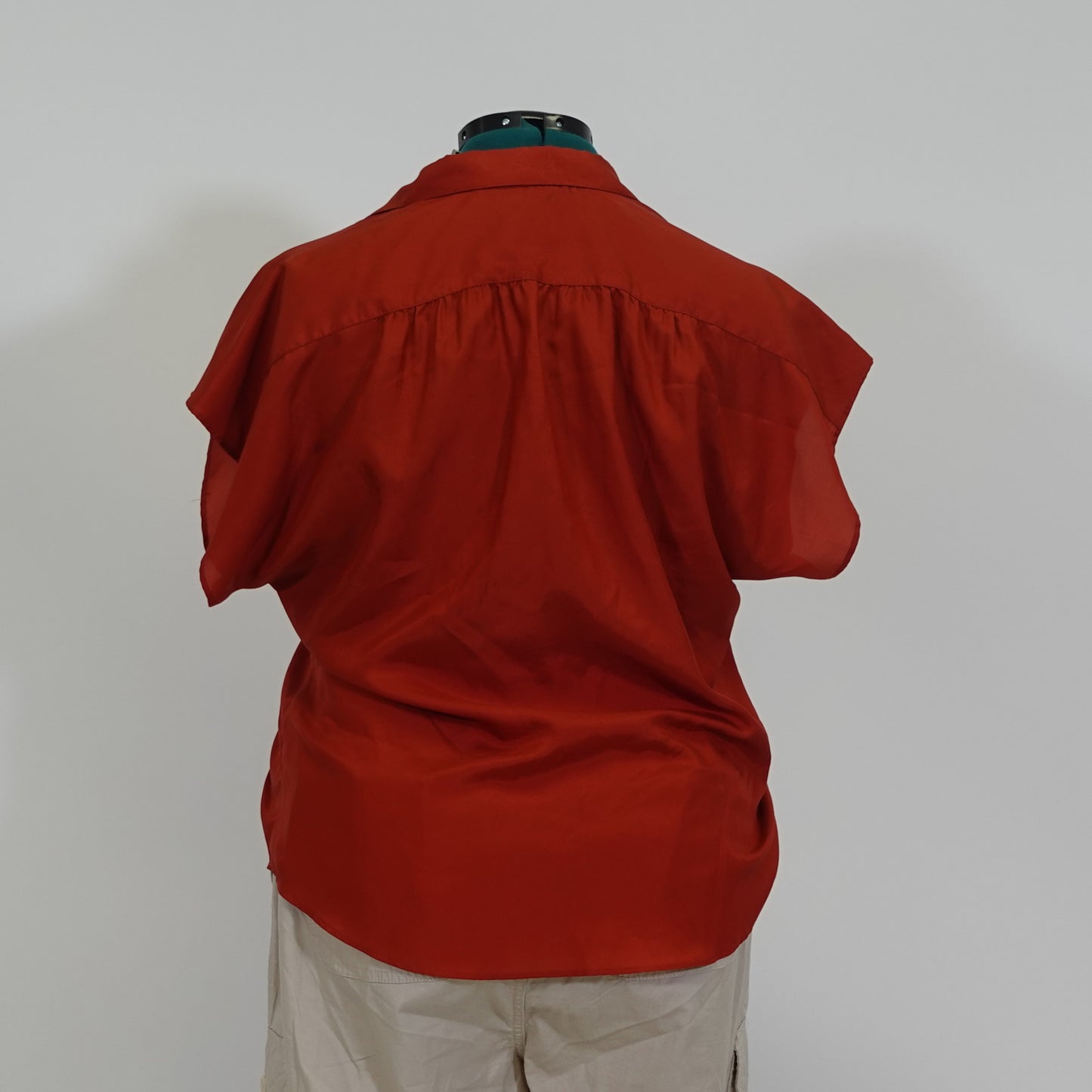 Rust Color Drop Shoulder Button Down