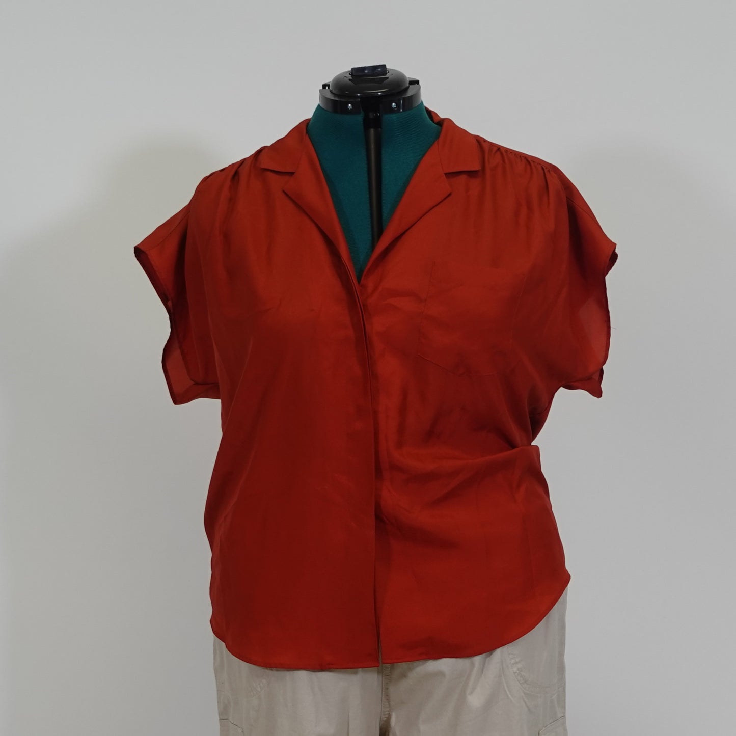 Rust Color Drop Shoulder Button Down