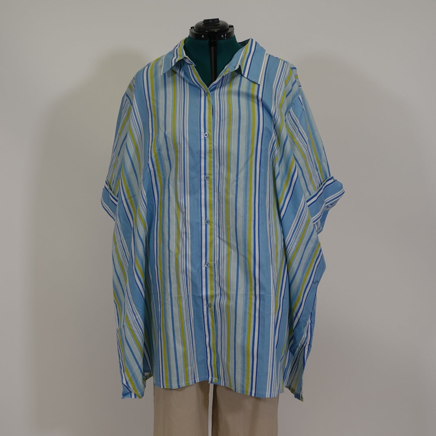 Blue and Green Button Up Shirt
