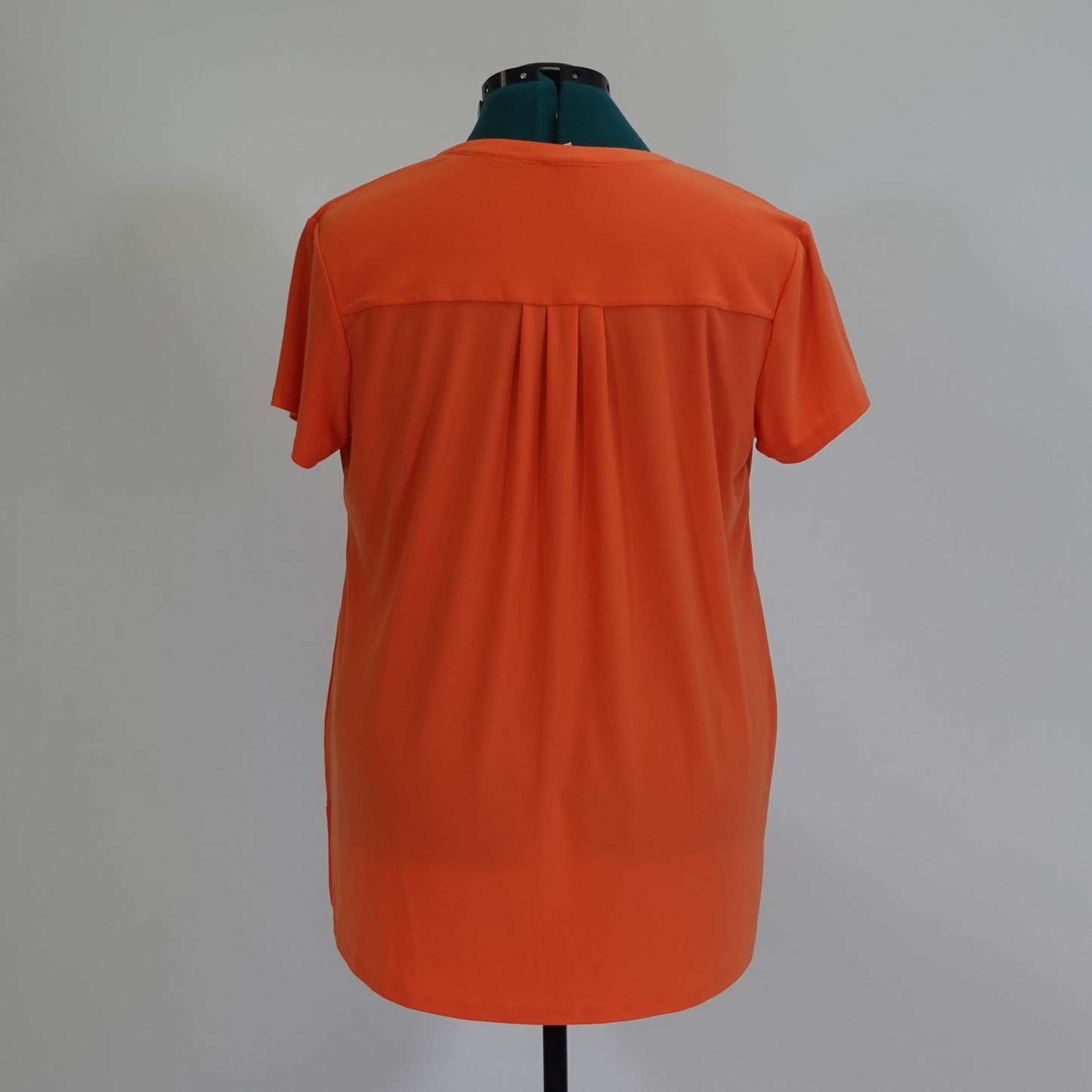 Orange Notched V Neck Top