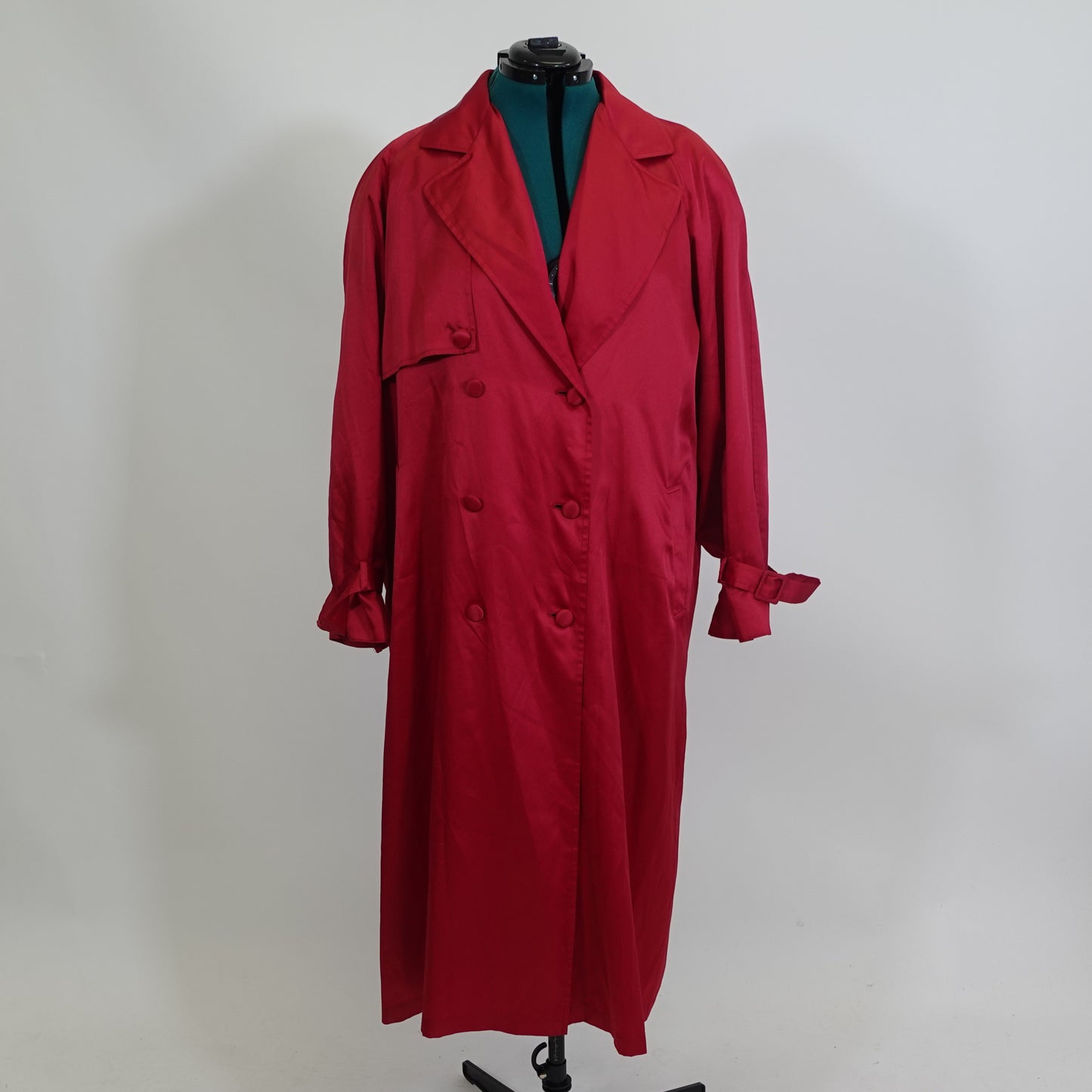 Vintage Red Lightweight Trench Coat