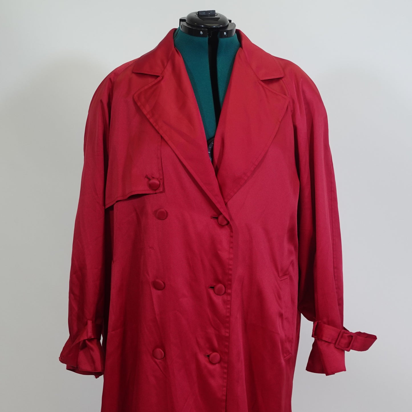 Vintage Red Lightweight Trench Coat