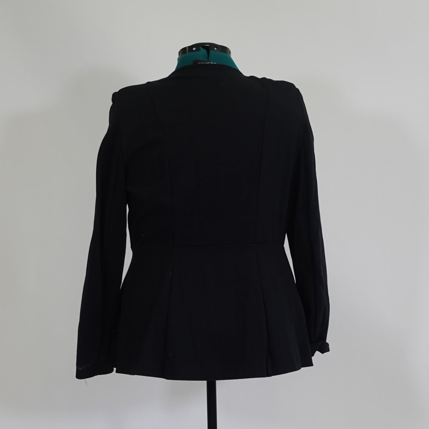 Black Zip-Up Peplum Jacket