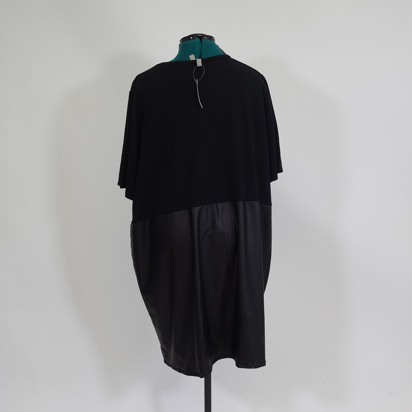 Black Dress with Faux Leather Skirt NWT