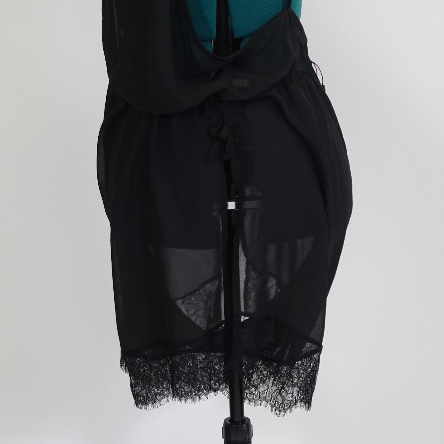 Black Mesh Teddy Romper