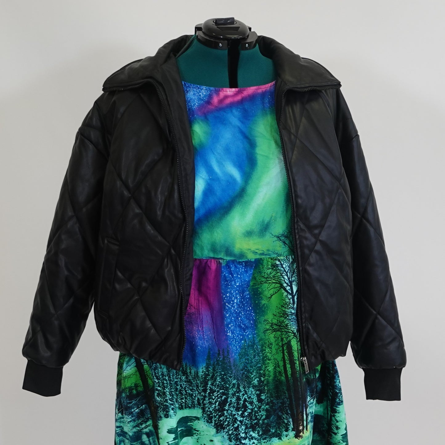 Quilted Faux Leather Bomber Jacket NWT