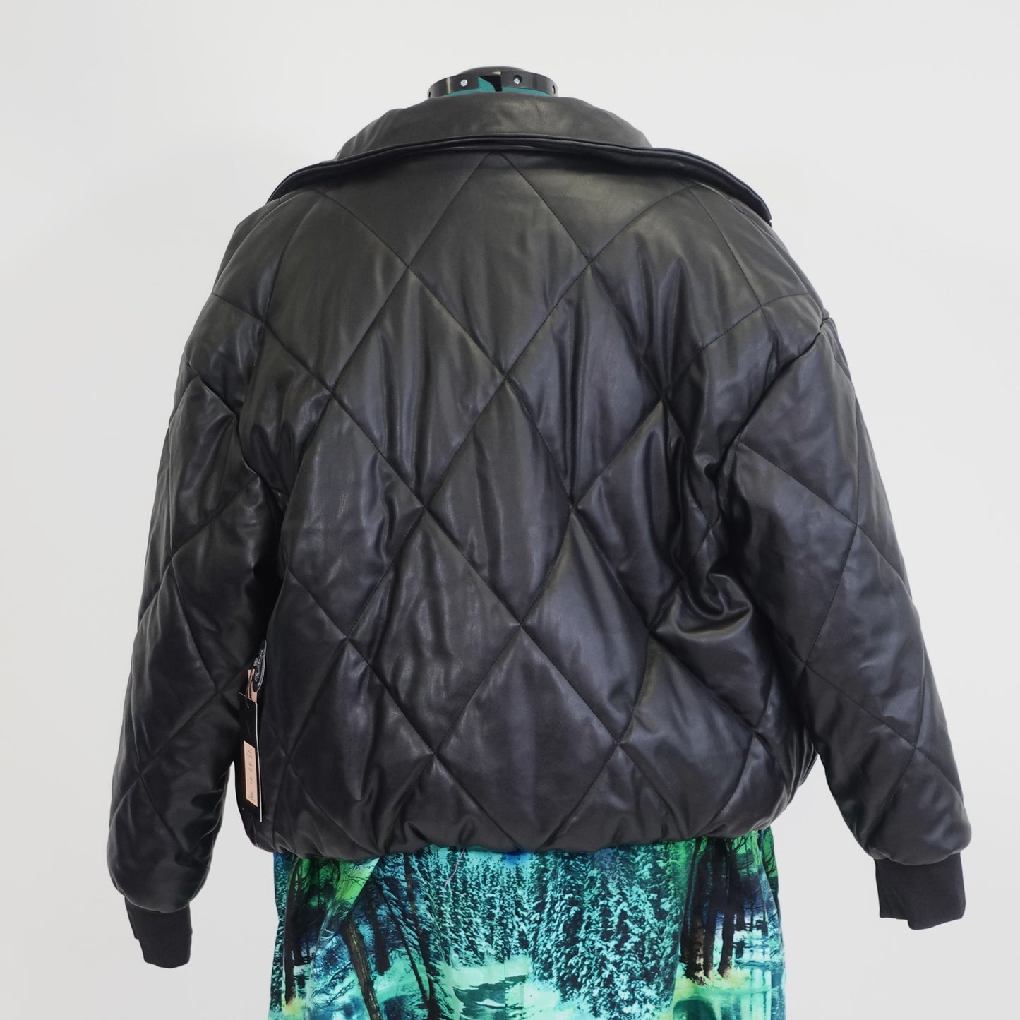 Quilted Faux Leather Bomber Jacket NWT