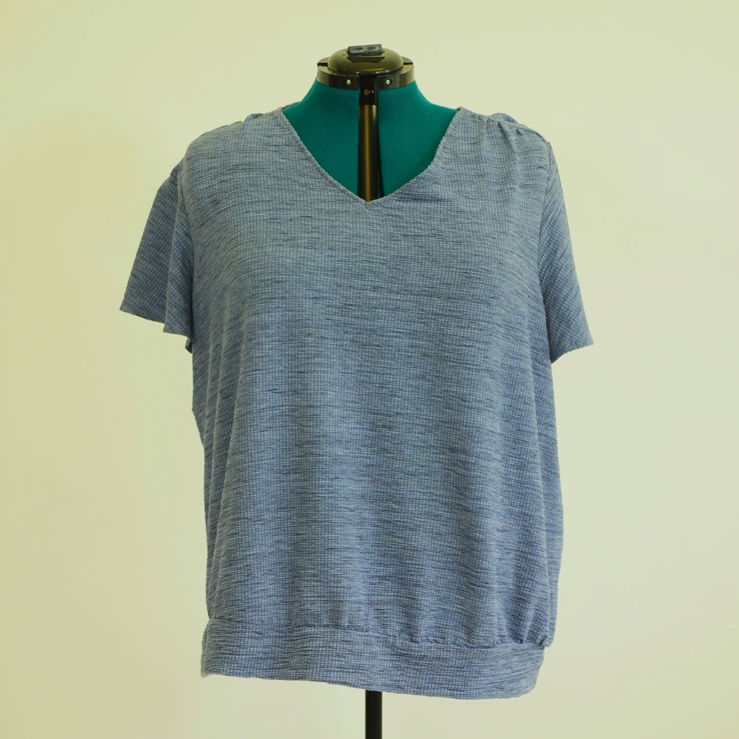 Vintage Heather Blue V Neck Top