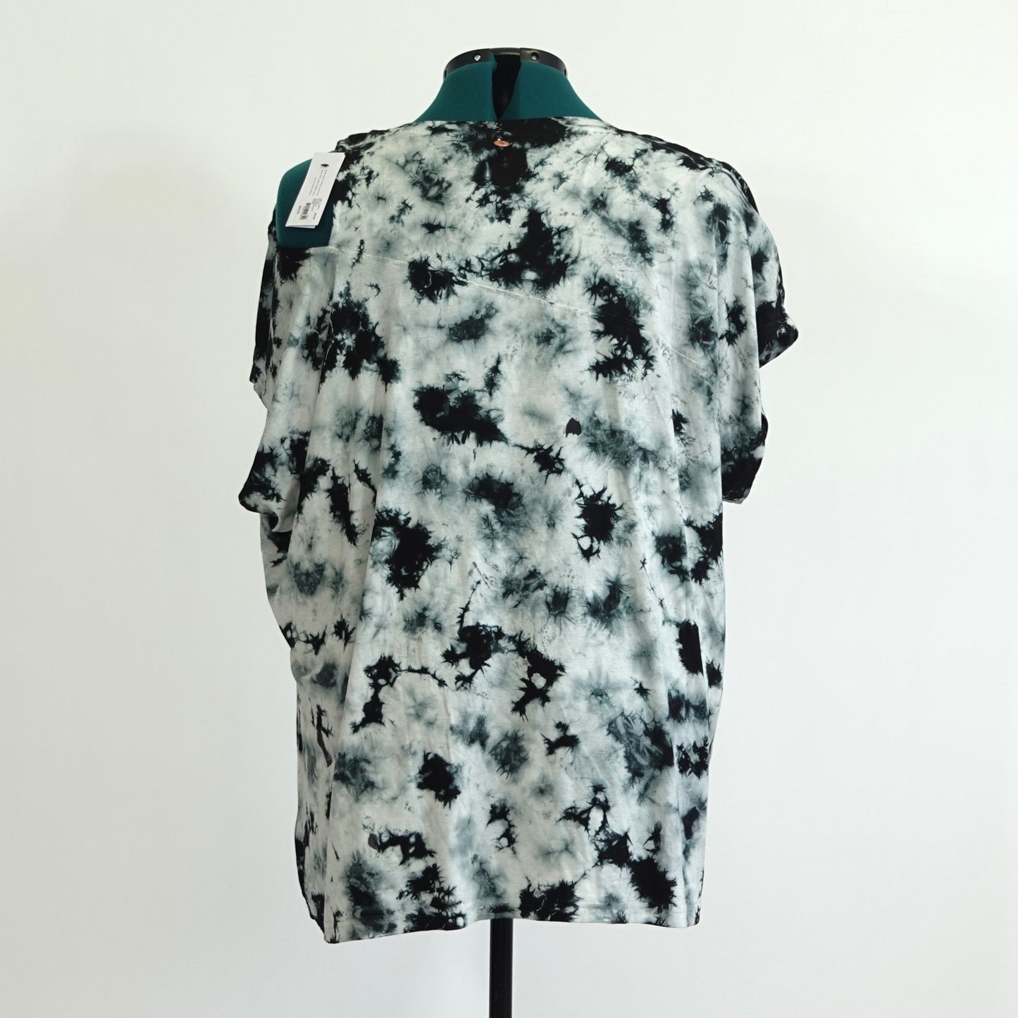 Black and White Tie Dye Cut Out Top