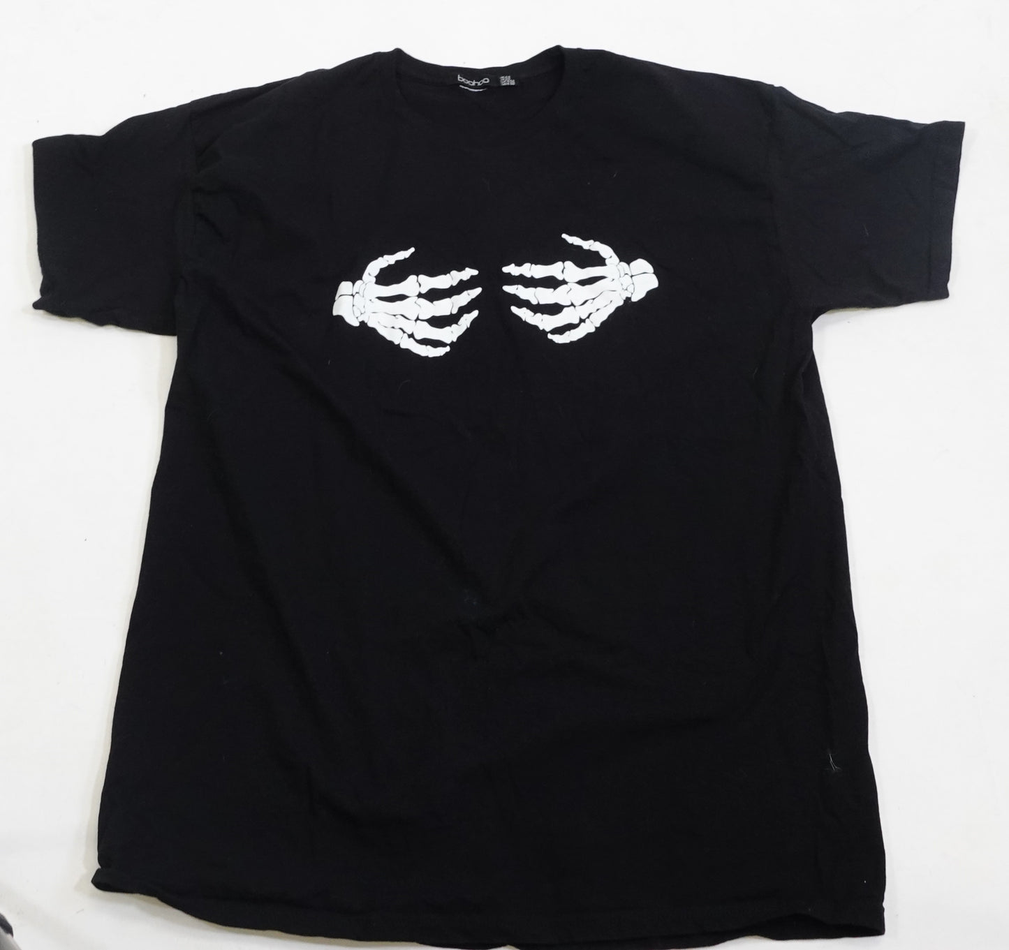 Black Skeleton Hands Graphic Tee