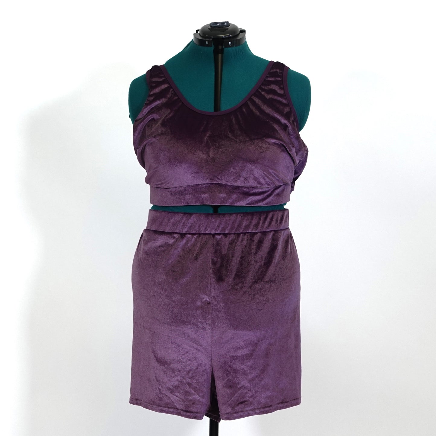 Plum Velvet Scoop Neck Bralette