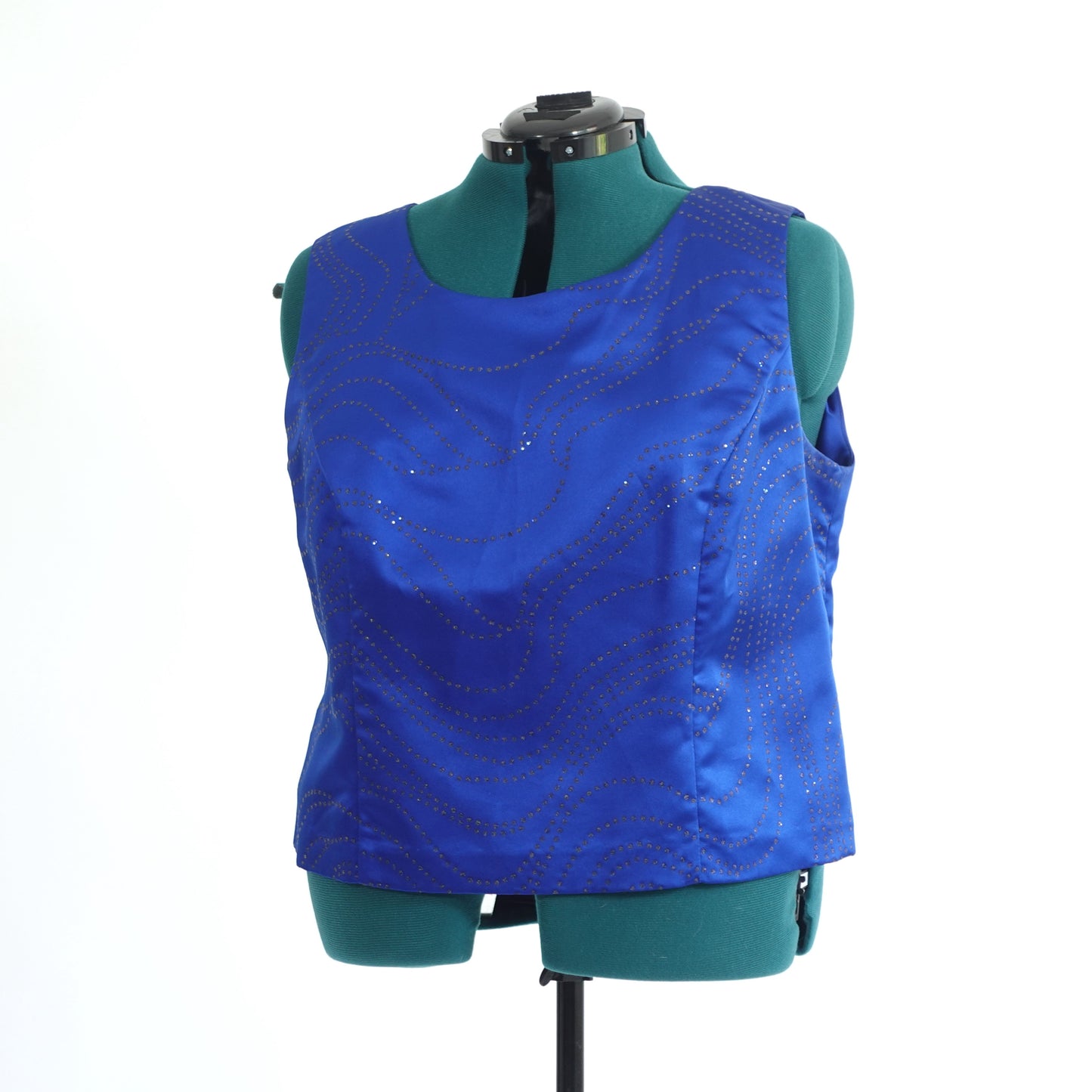 Vintage Blue and Glitter Pattern Top