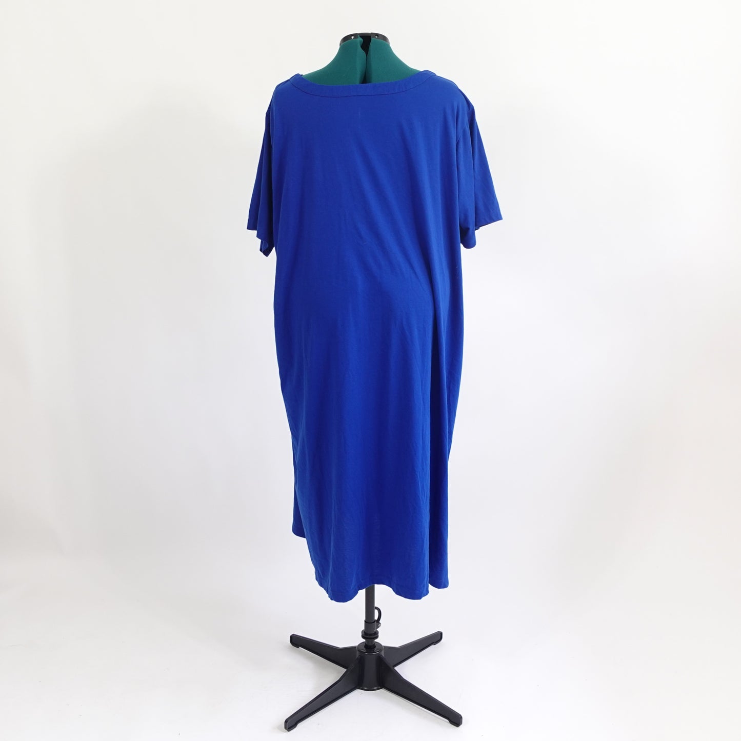 Blue Midi Length House Dress with Pockets