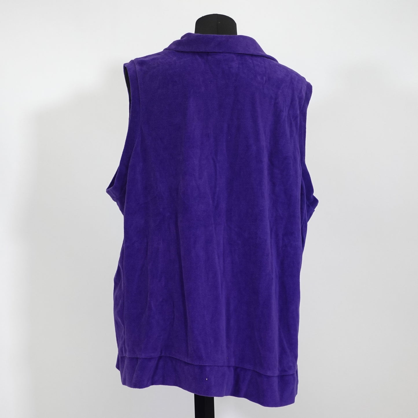 Vintage Purple Velour and Rhinestone Zip Up Vest