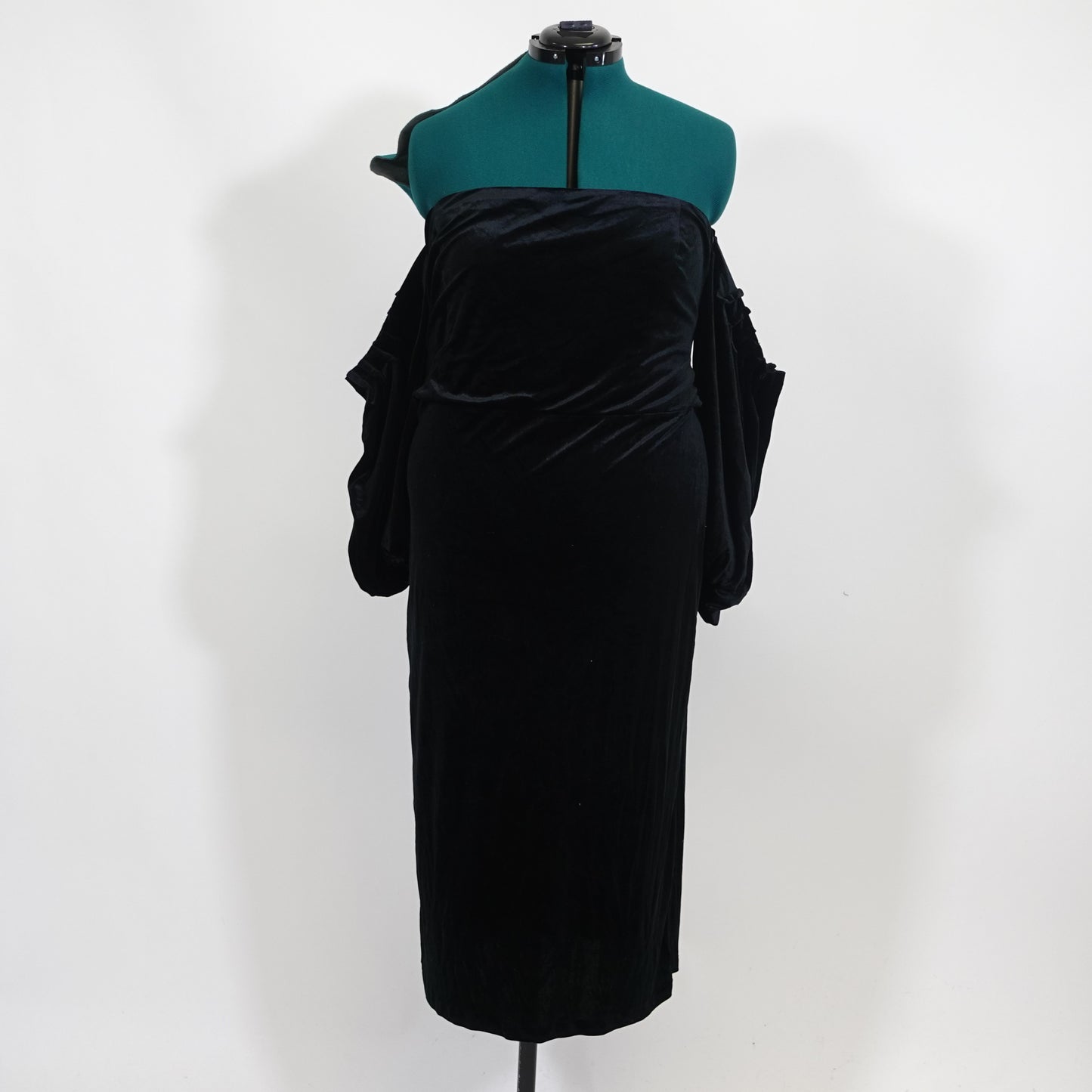 Black Velvet Off-The-Shoulder Dress