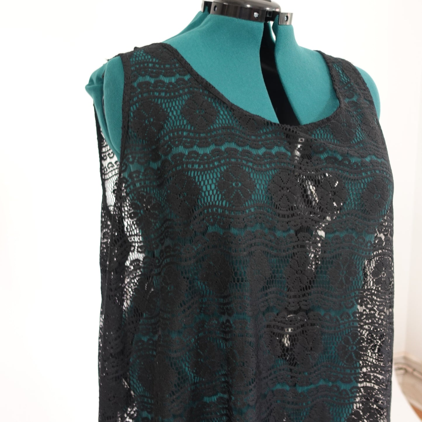 Black Sheer Lace Shift Cover Up Dress