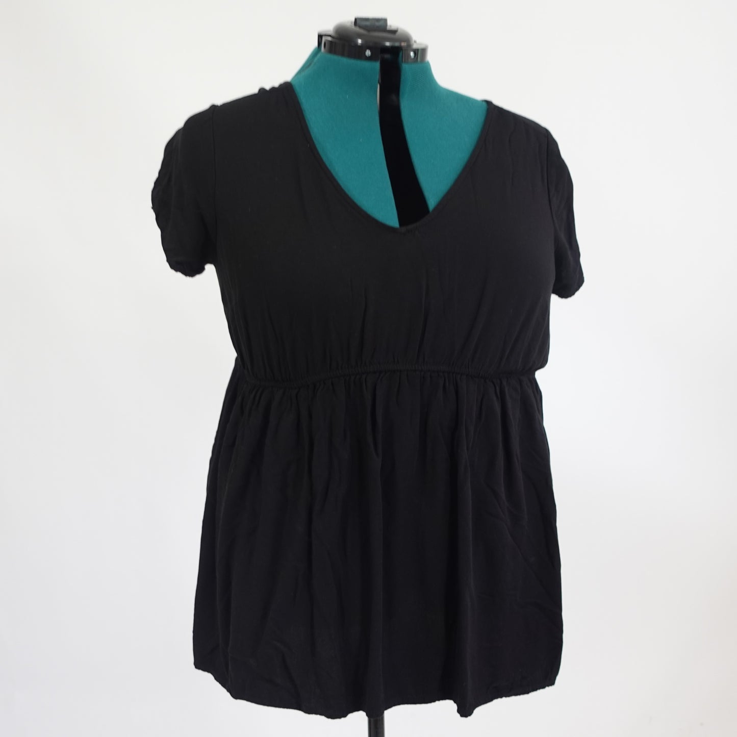 Black Peplum Top with Cut Out Back