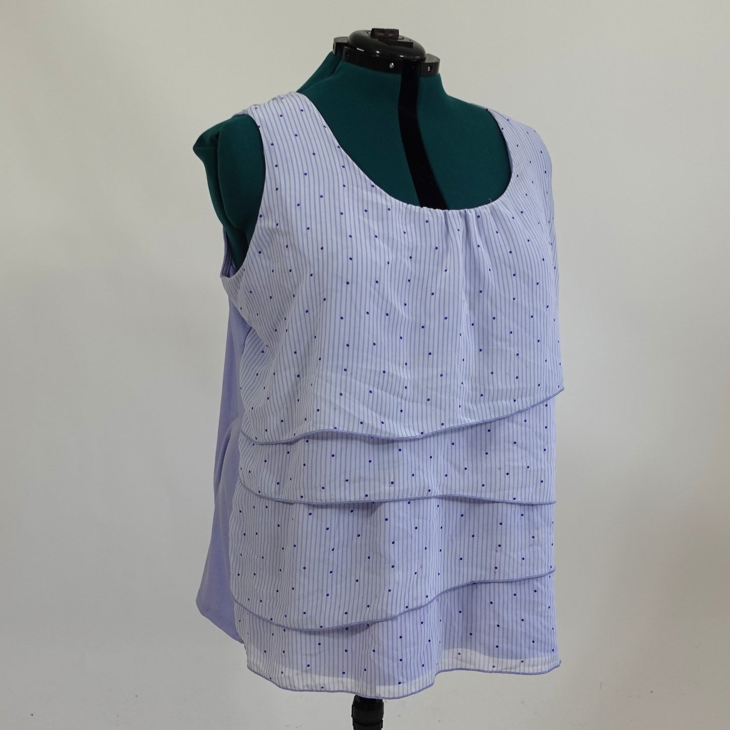 Vintage Light Blue Tiered Ruffle Tank