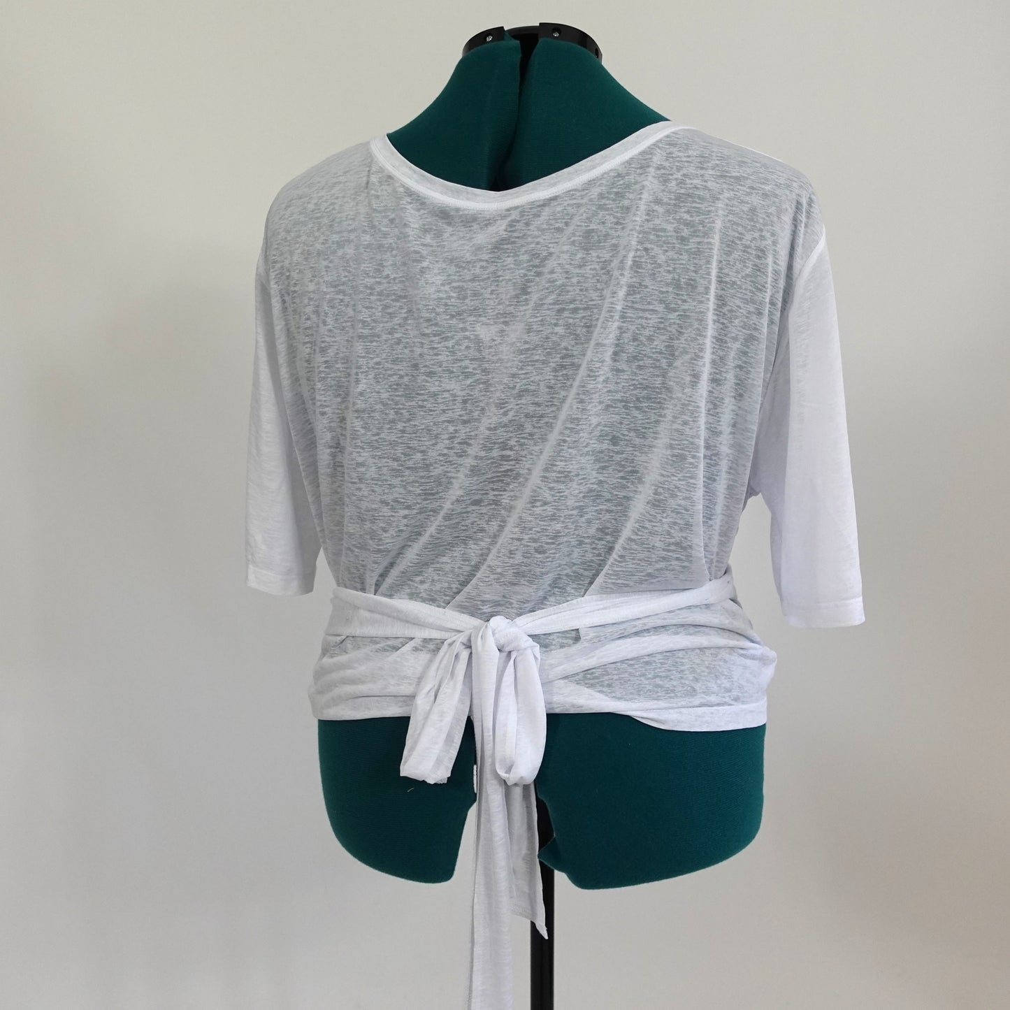 White Crop Top with Tie Detail
