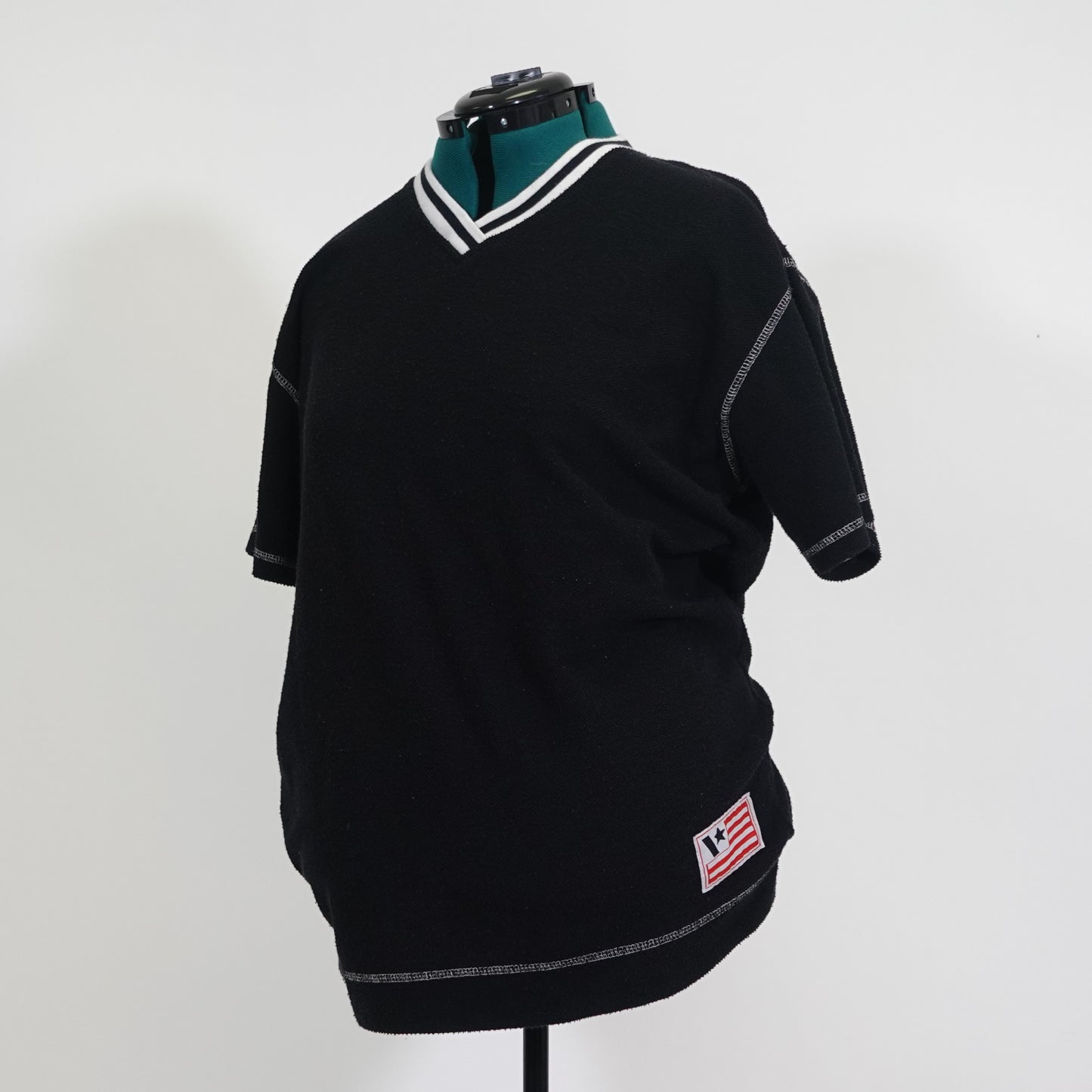 Vintage Black Varsity Style Top