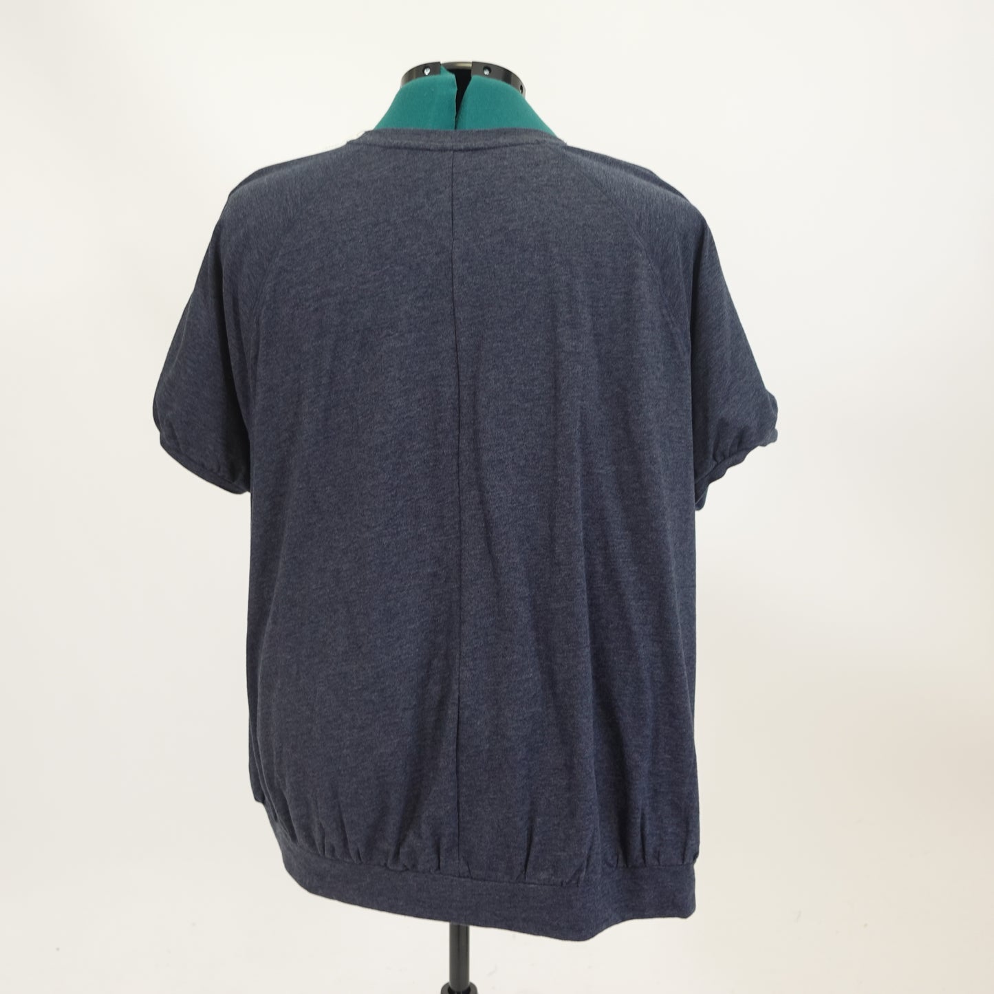 Heathered Navy Short Sleeve Top