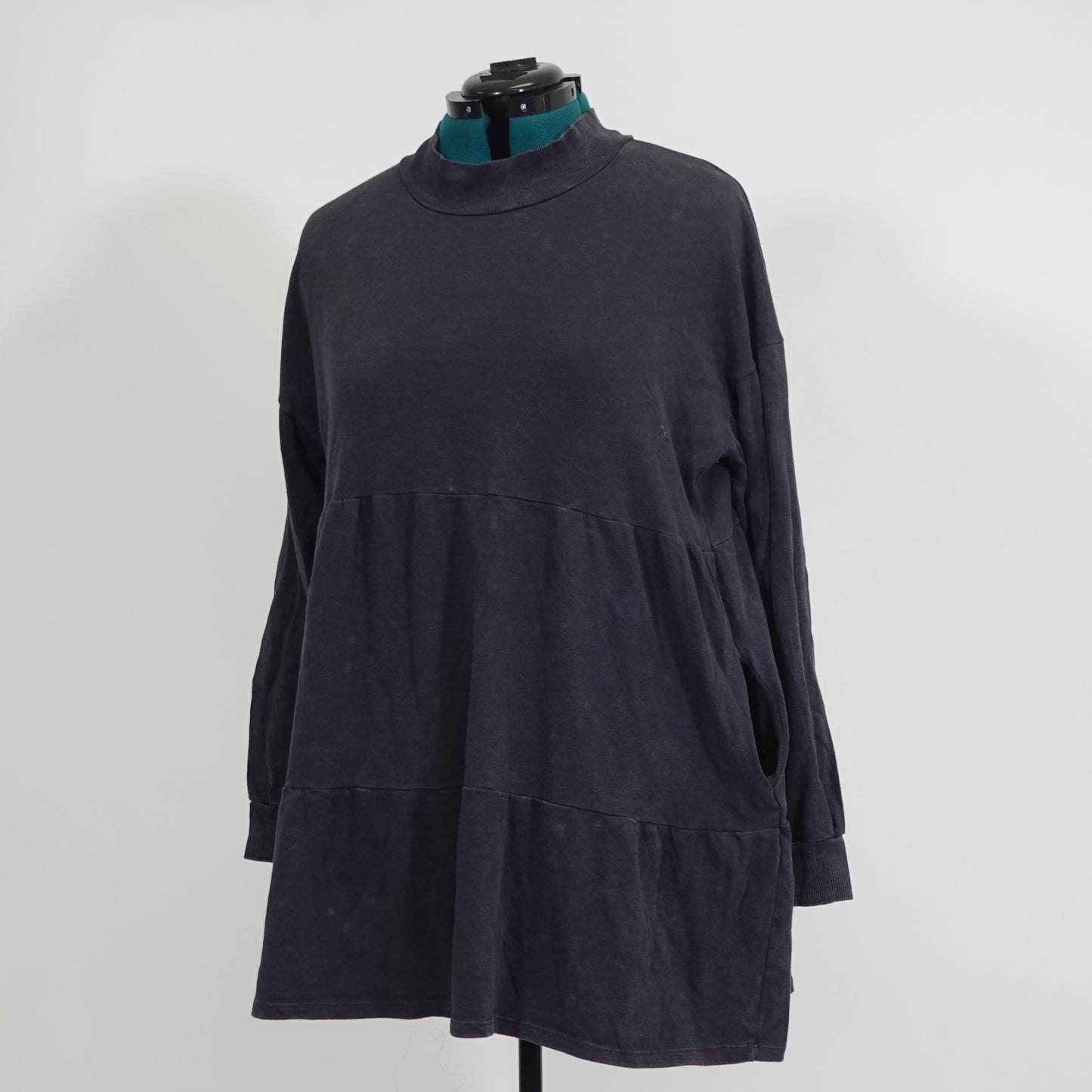 Long Sleeve Tiered Ruffle Tunic Length Top