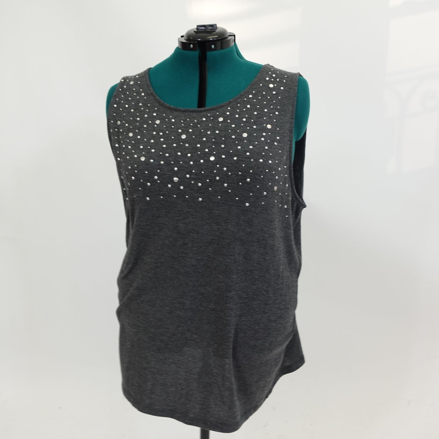 Grey Tank with Silver Studs