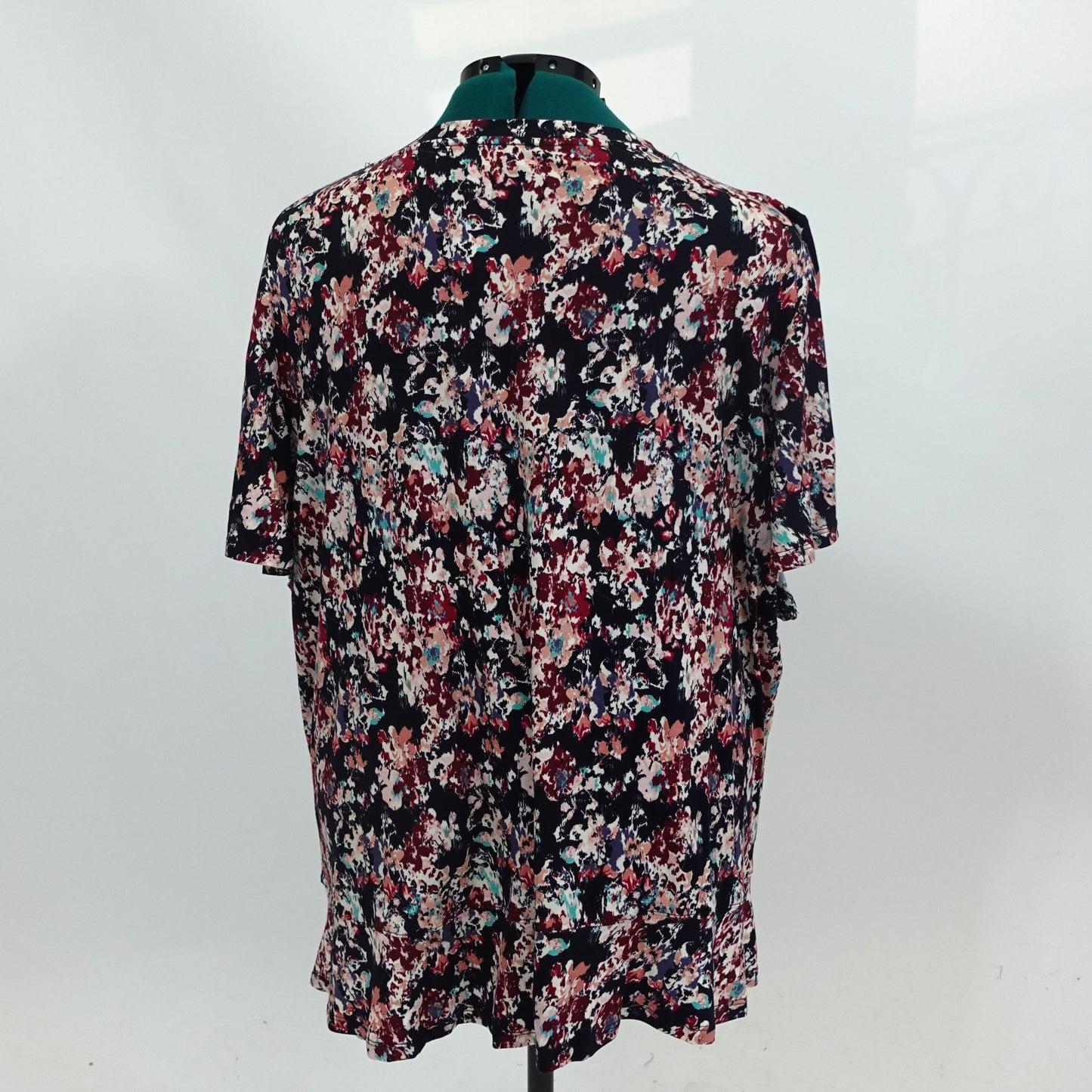 Navy and Floral Drawstring Top NWT