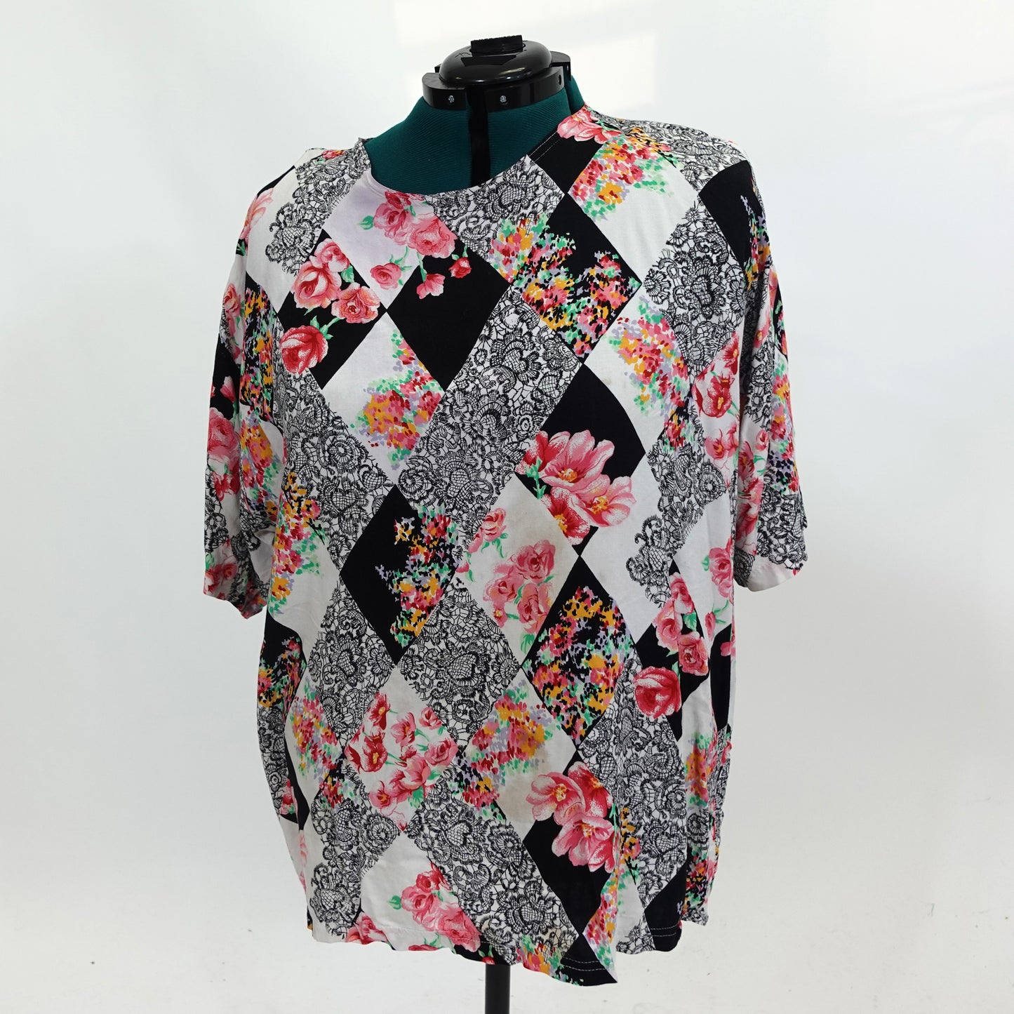 Vintage Diamond and Lace Patterned Top