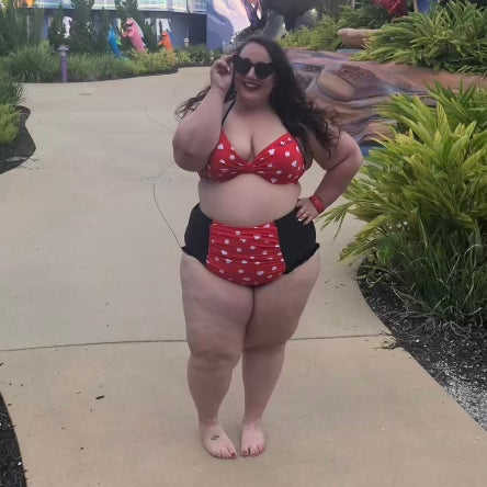 Disney X Hot Topic Vintage Style Minnie Mouse High Waisted Bikini Bottoms