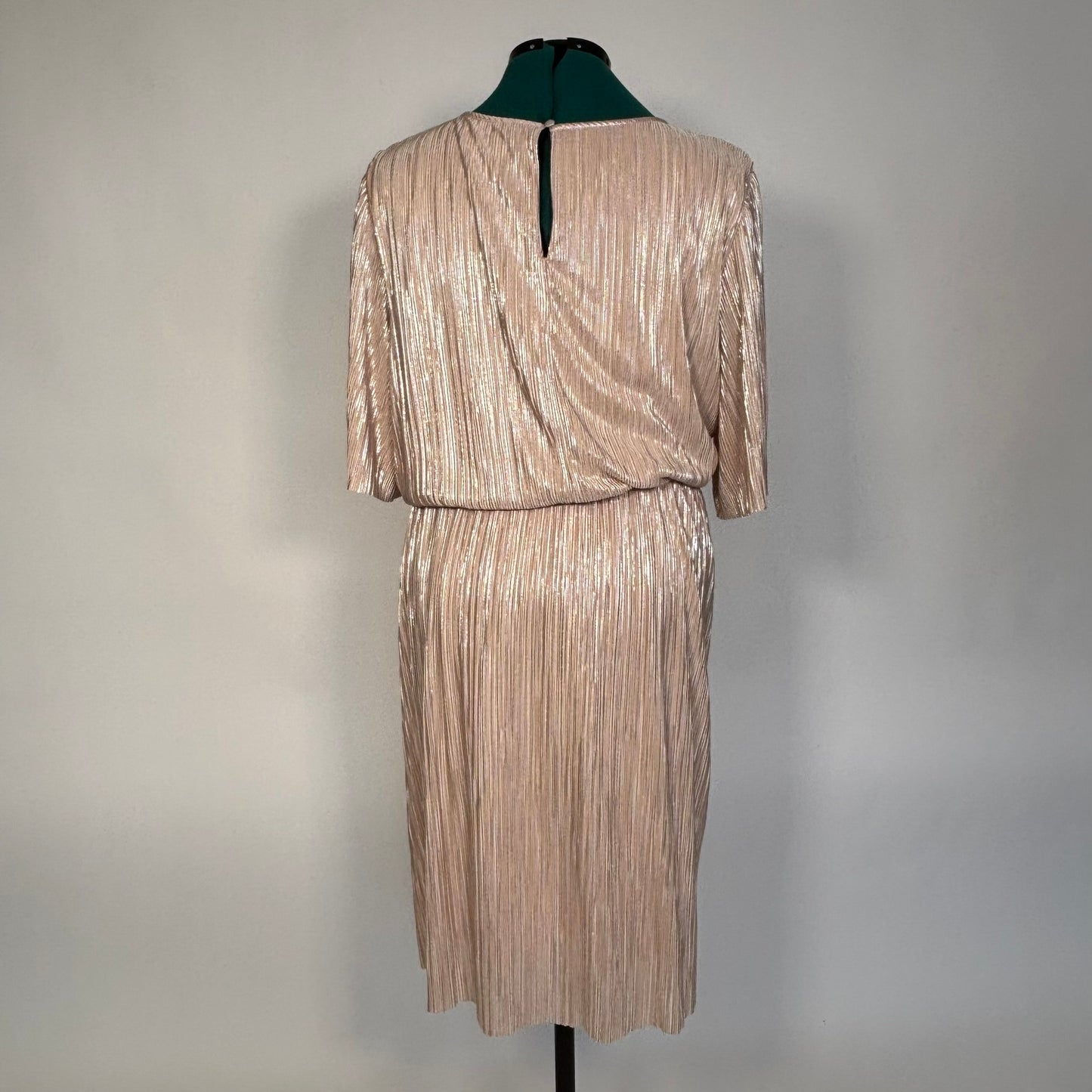 Shimmery Champagne Pleated Dress