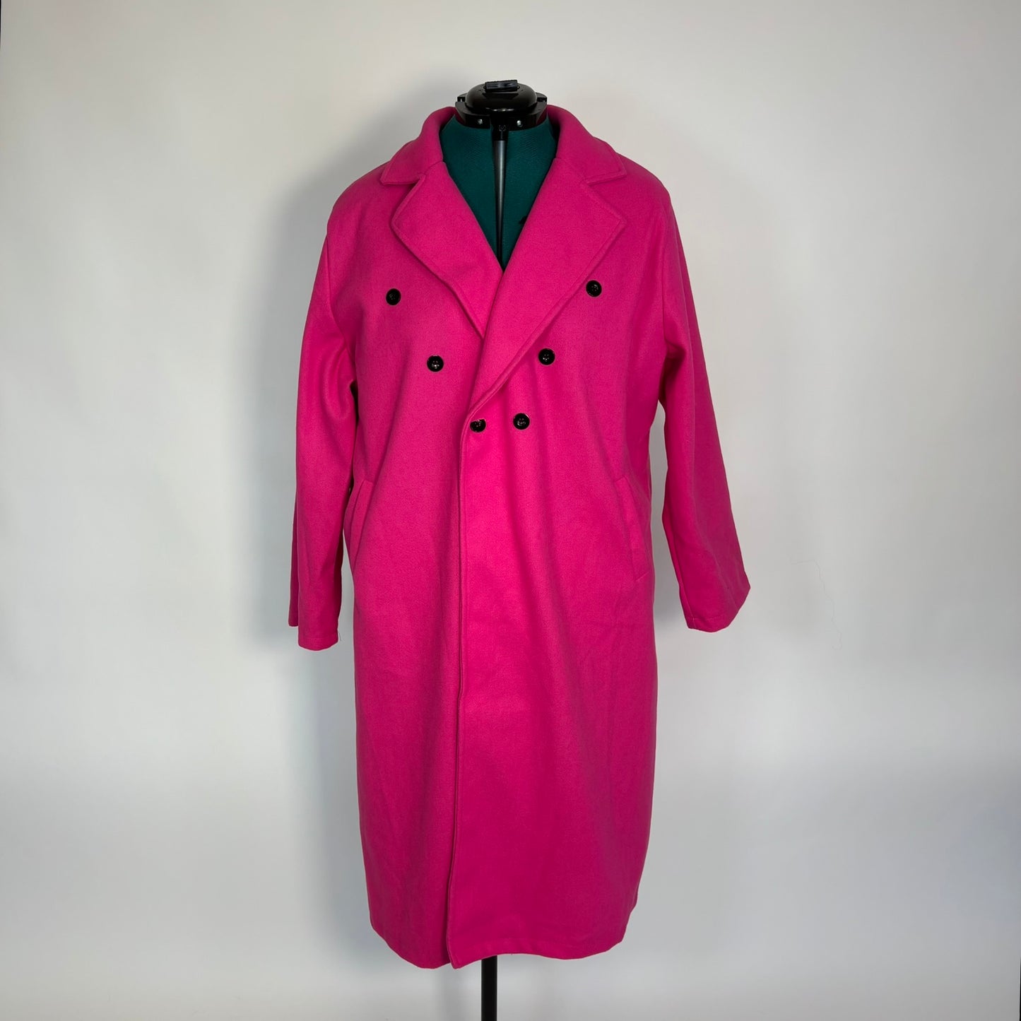 Pink Knee Length Trench Coat