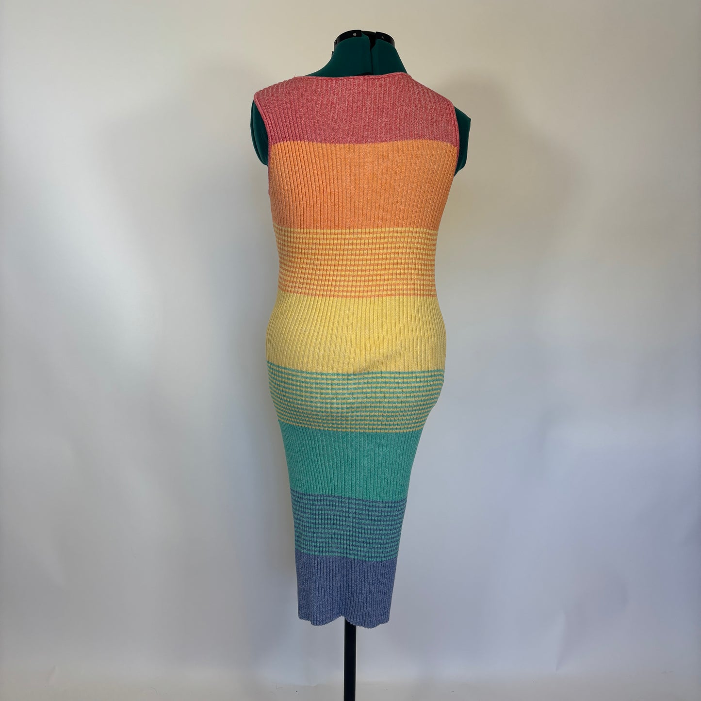 Lane Bryant Rainbow Striped Knit Midi Dress