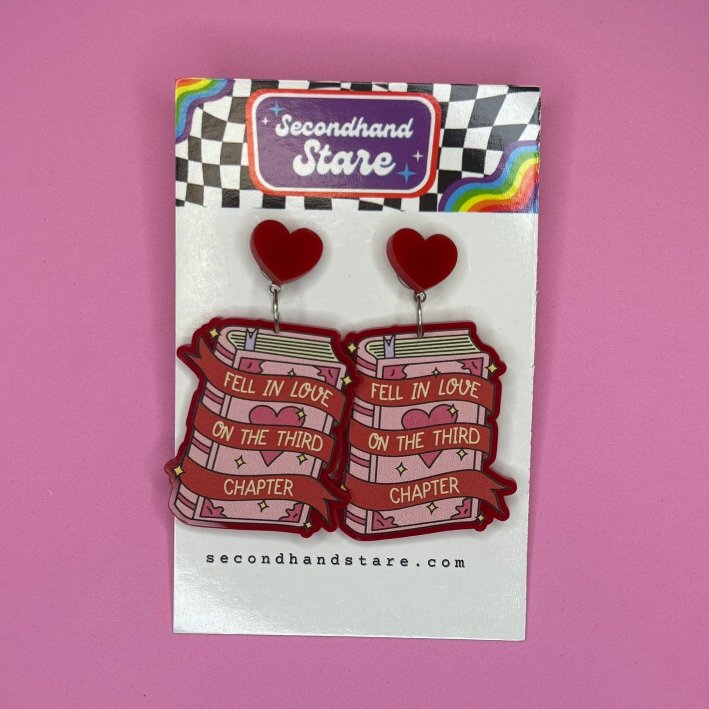 "Fell in Love on the Third Chapter" Bookish Earrings