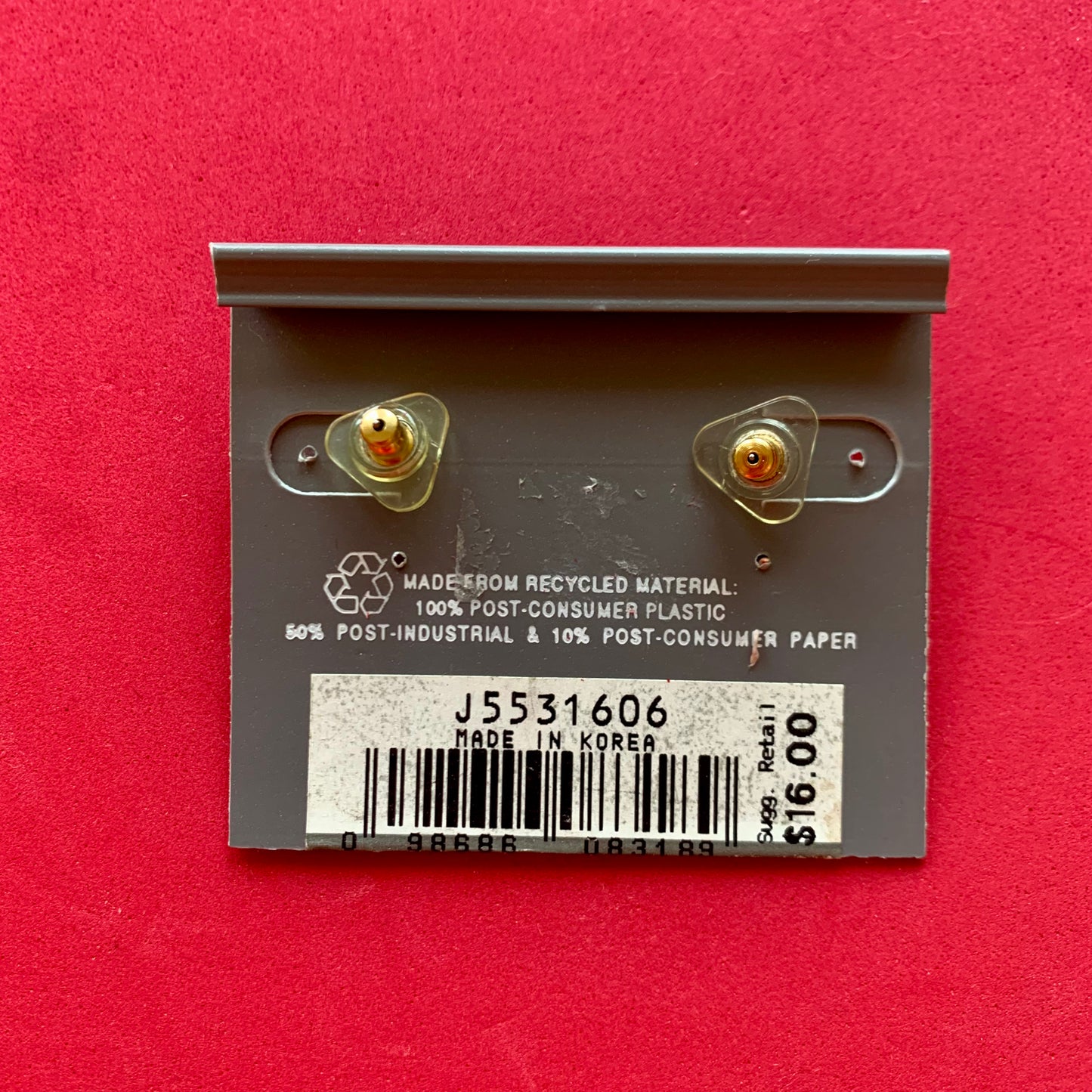 Vintage Deadstock Liz Claiborne Gold Heart Stud Earrings