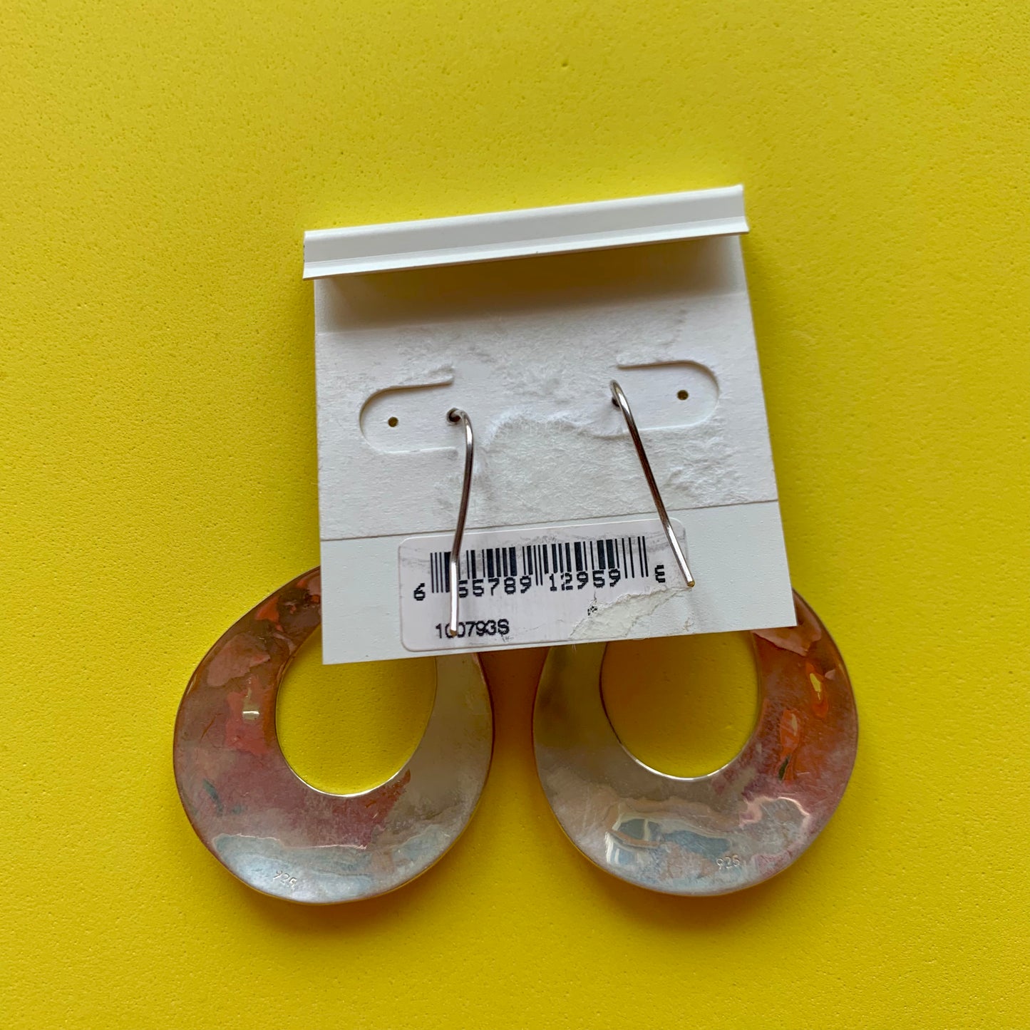 Vintage Deadstock Macy's Hammered Sterling Silver Drop Earrings