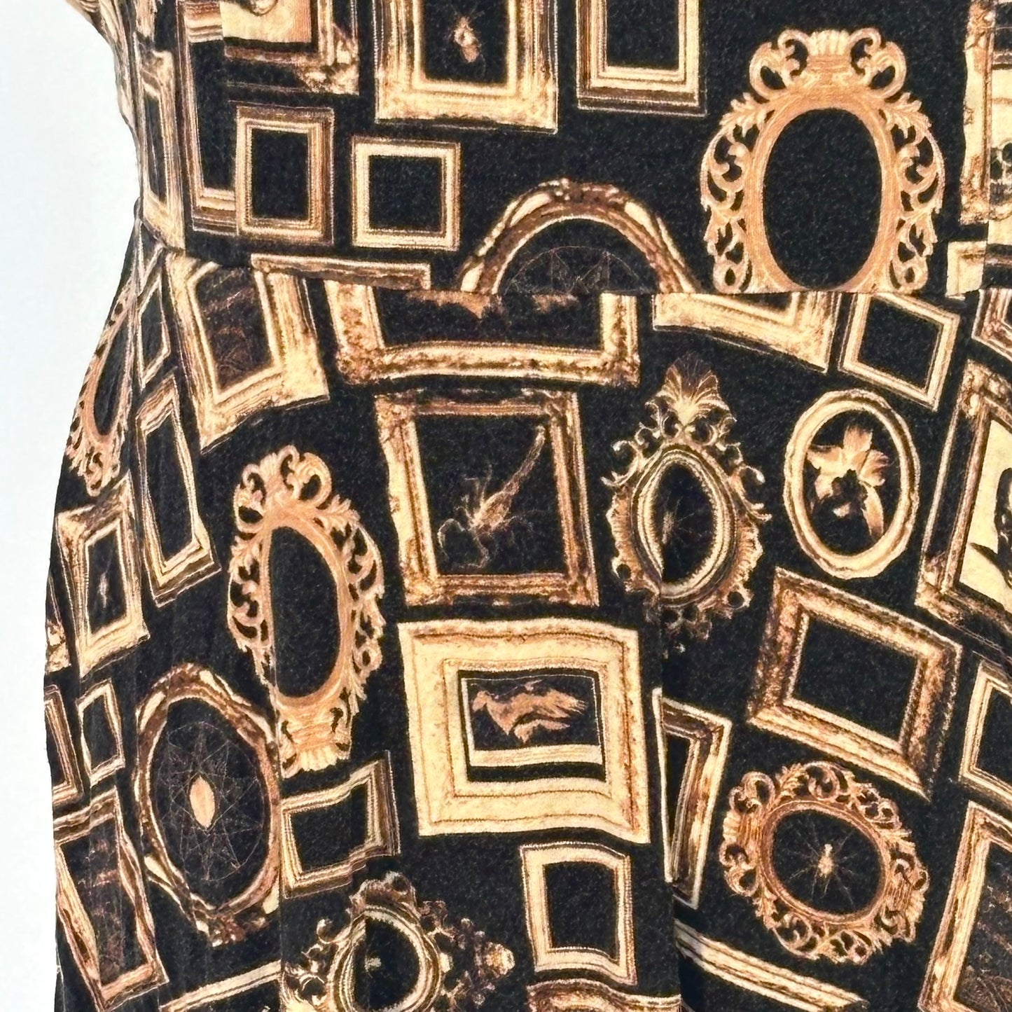 Penny Dreadful Gold Frame Print A Line Dress