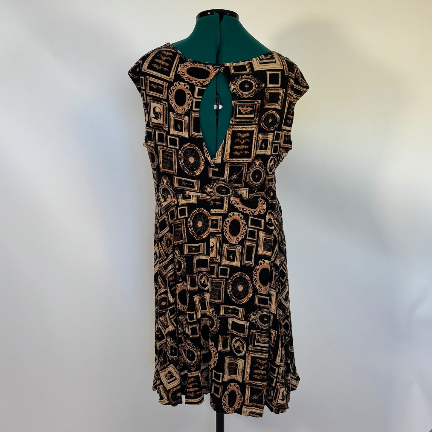 Penny Dreadful Gold Frame Print A Line Dress