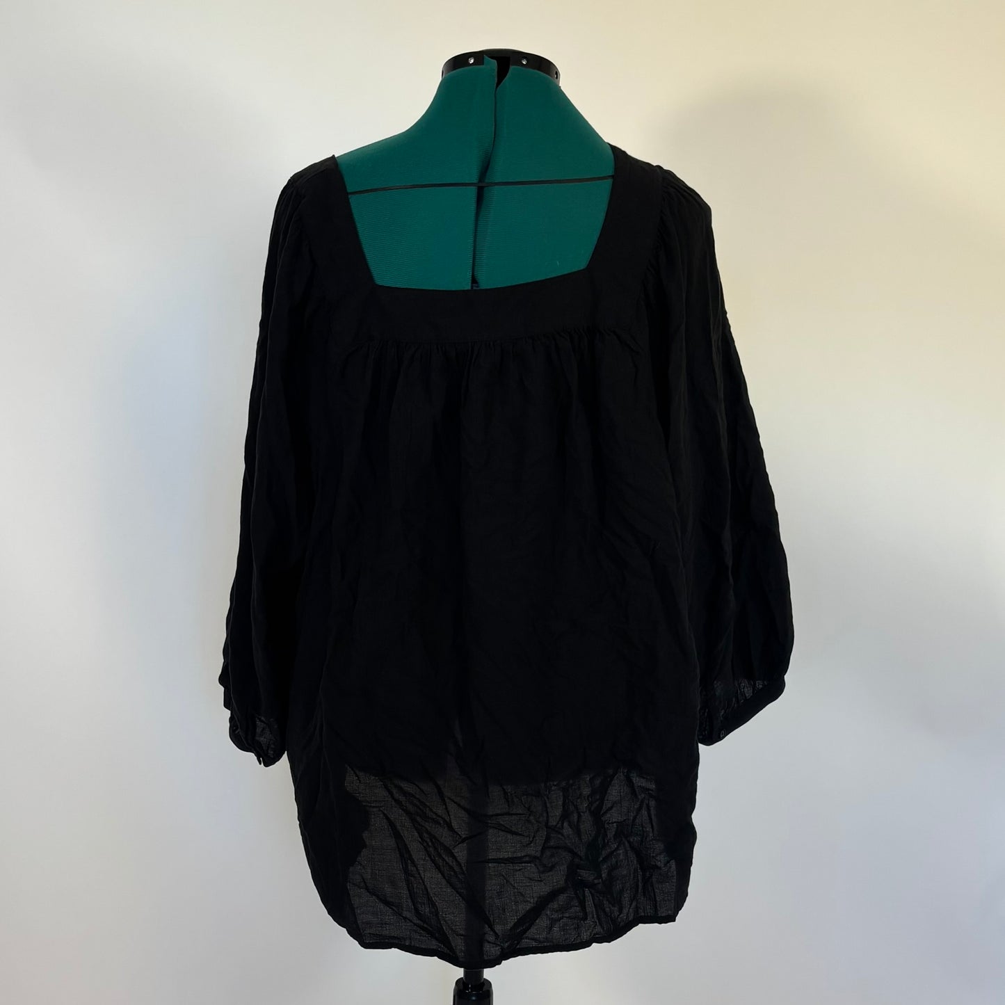 Black Square Neck Top