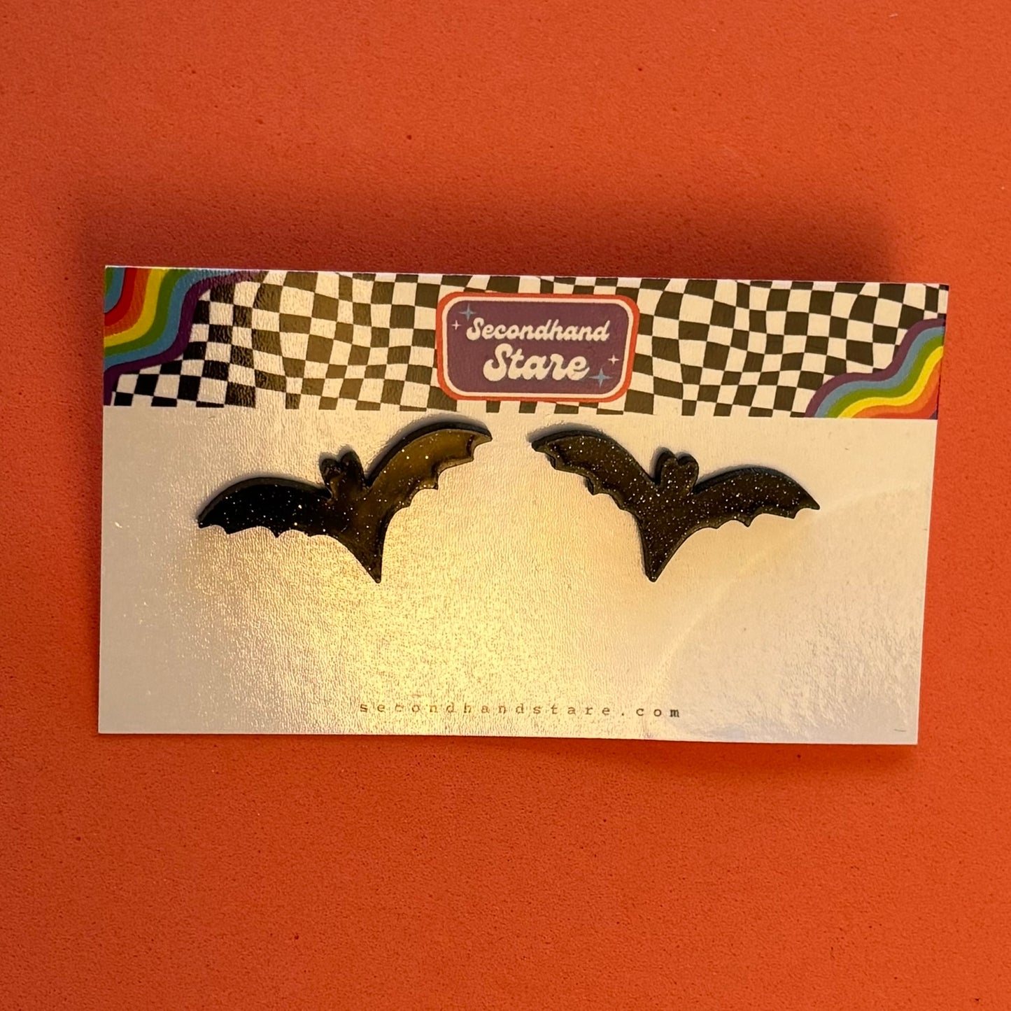 Little Glitter Bat Studs