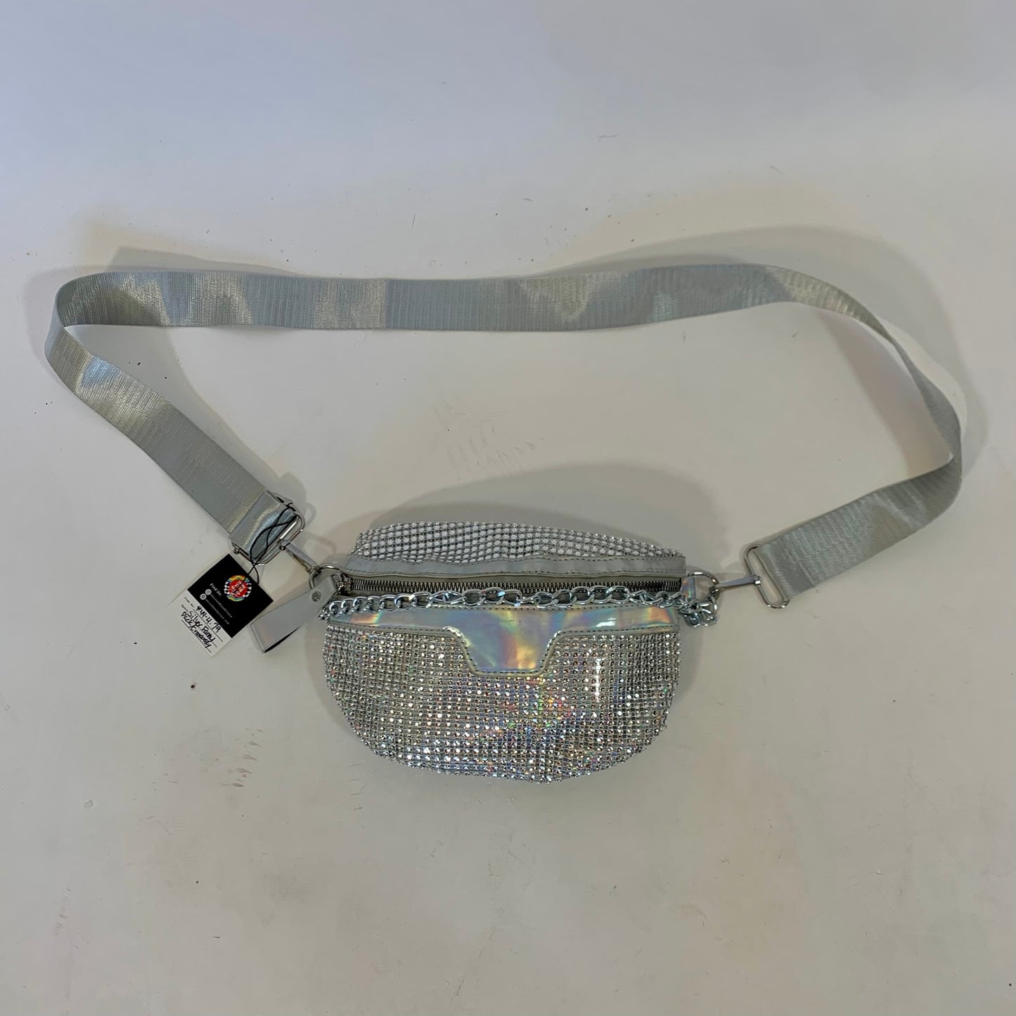Silver and Holo Rhinestone Fanny Pack