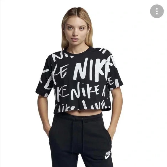 Nike Graffiti Graphic Cropped Tee